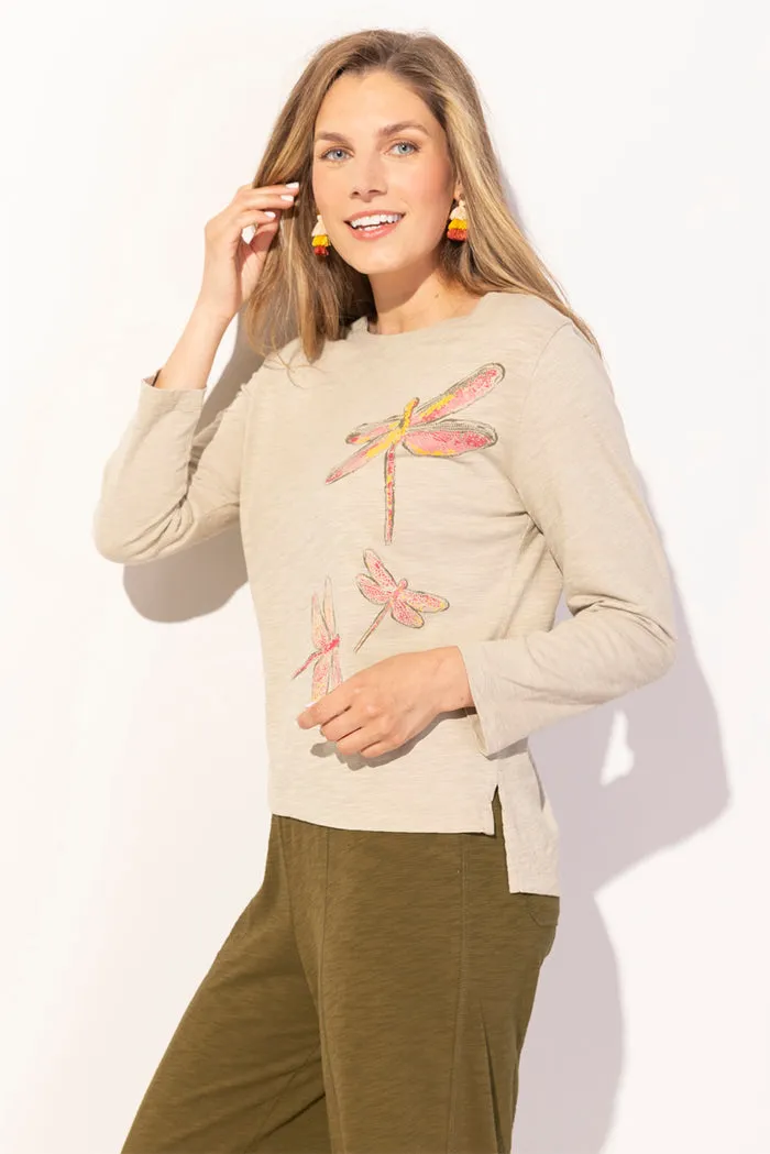 Peruvian Cotton Mosaic Dragonfly Boxy Tee - 40725