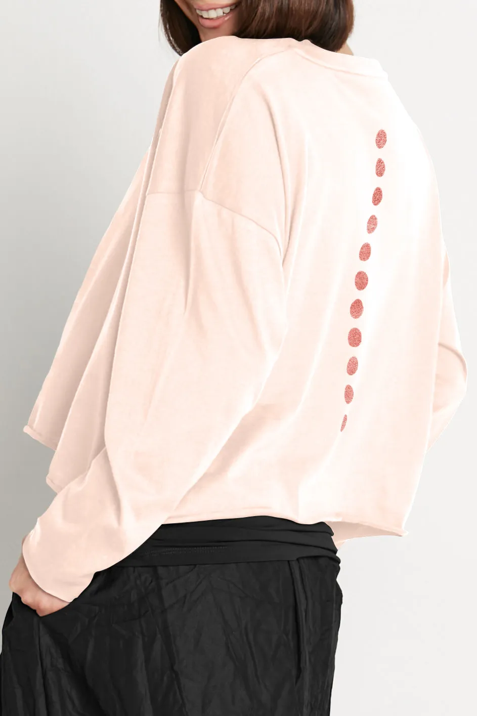 Pima Cotton Metallic Dot Dot Dot Mini Luxury Boxy T