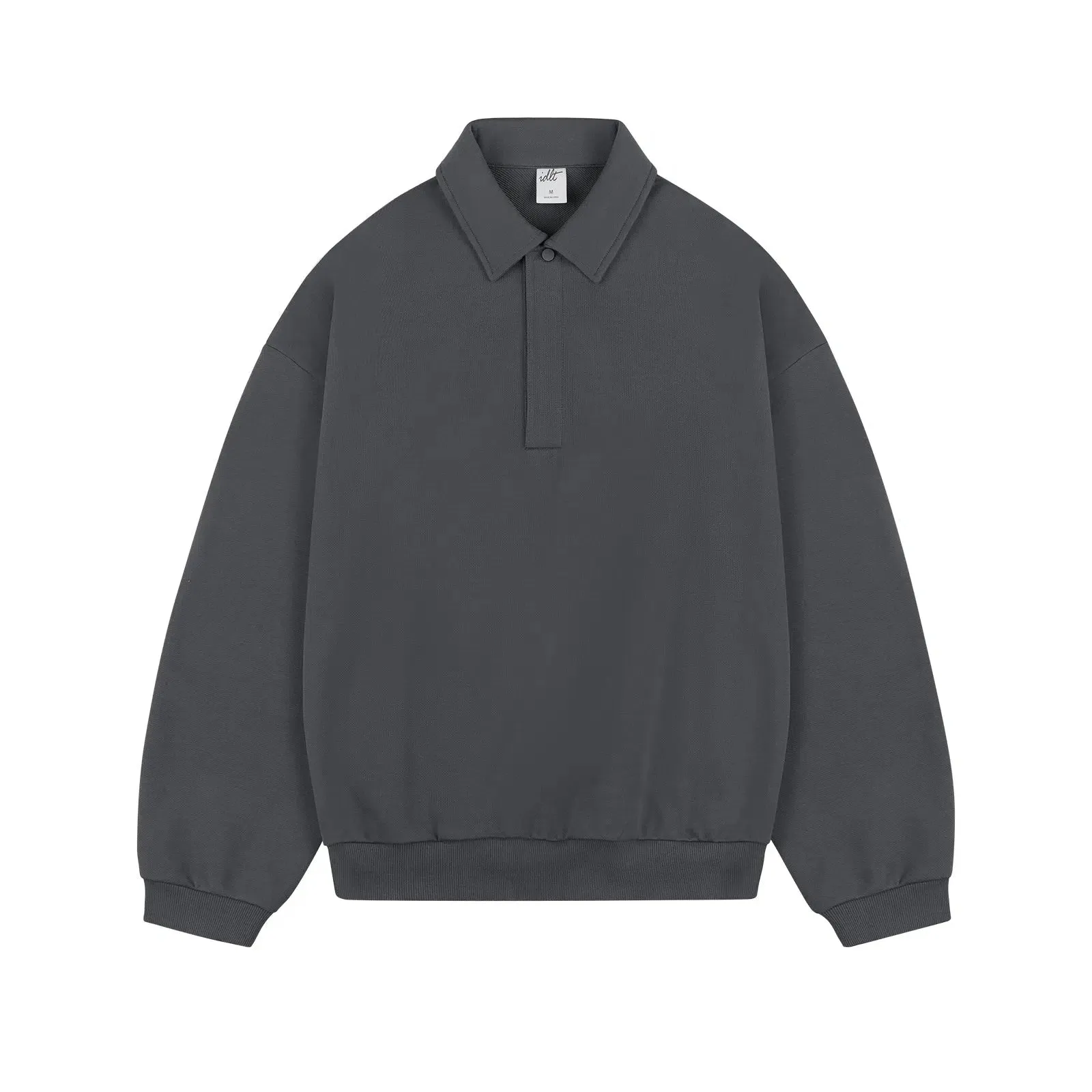 Polo Lapel Basic Sweatshirt