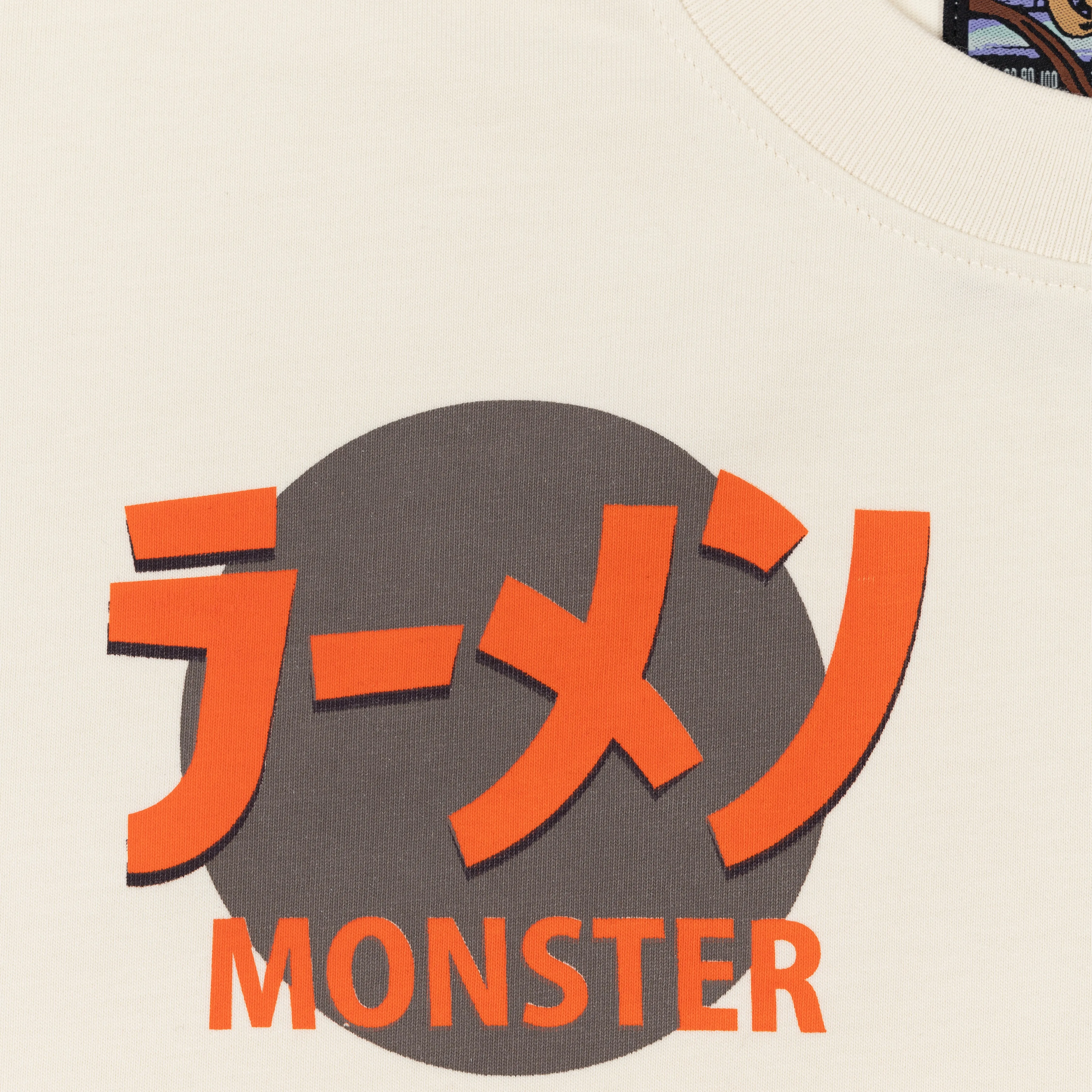 Premium Heavy Cotton Boxy Fit Discharge Print Tee - Babys Breath / Ramen Monster