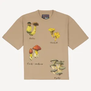 Premium Heavy Cotton Boxy Fit Discharge Print Tee - Fields of Rye / Mushroom