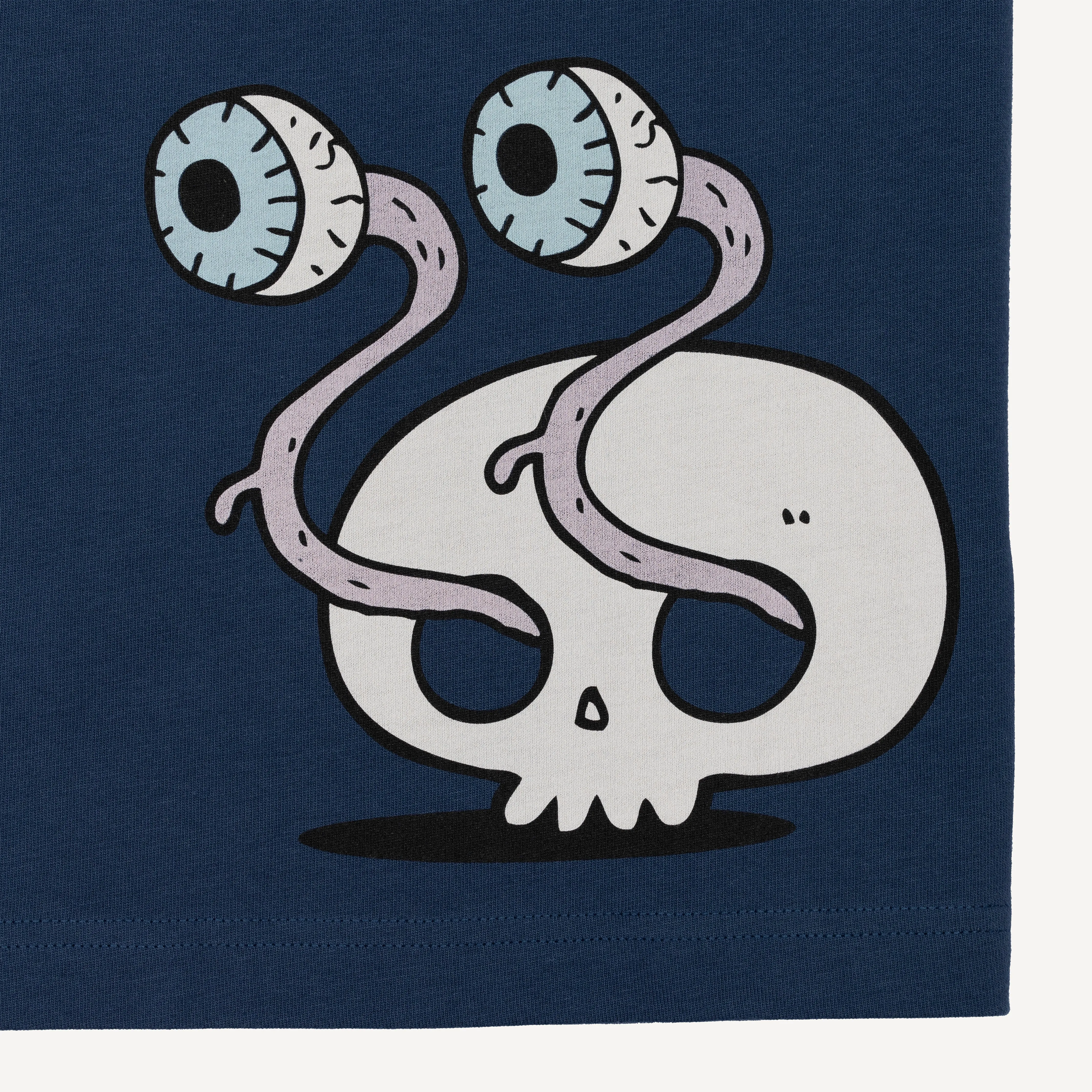 Premium Heavy Cotton Boxy Fit Discharge Print Tee - Key Largo / Flame and Skeleton
