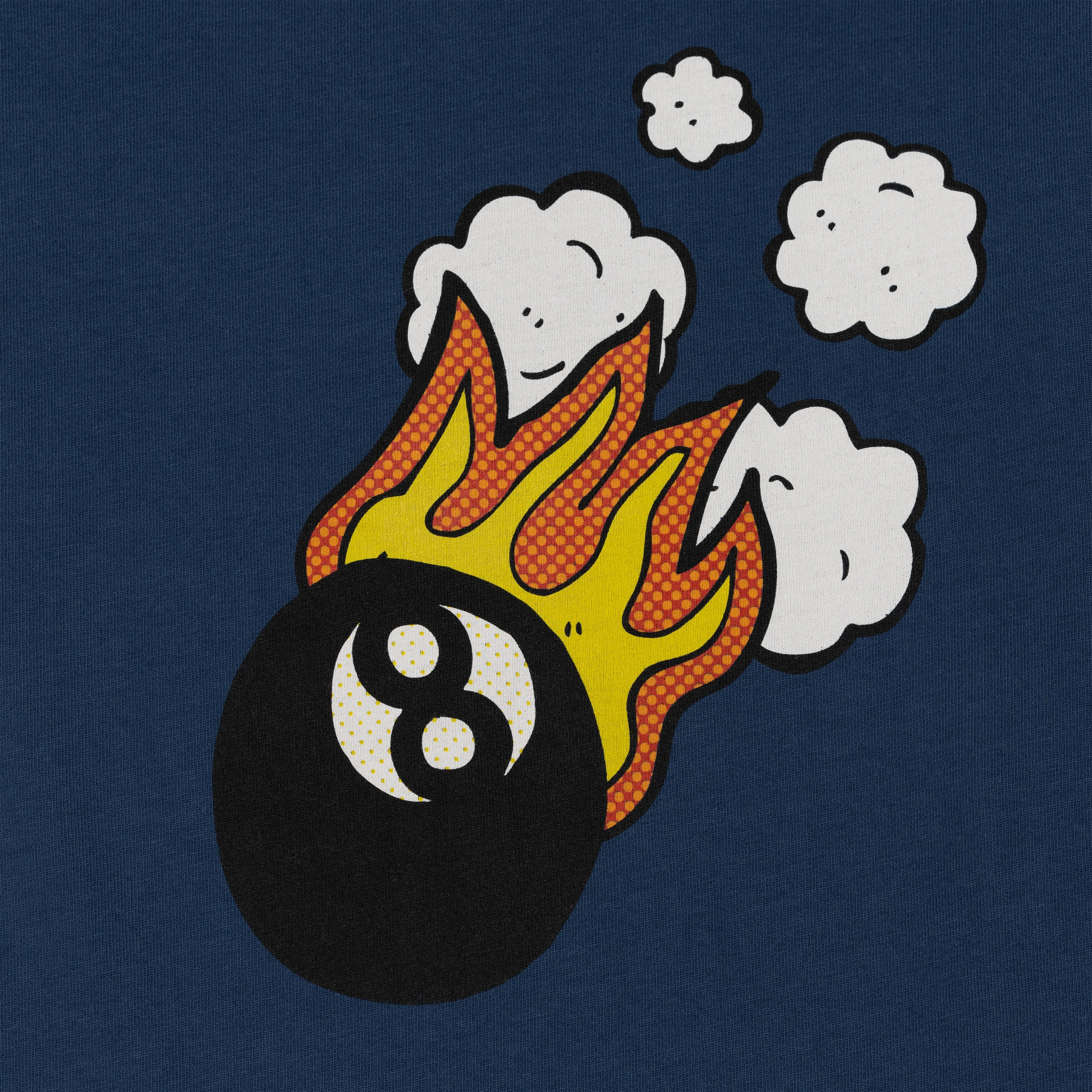 Premium Heavy Cotton Boxy Fit Discharge Print Tee - Key Largo / Flame and Skeleton
