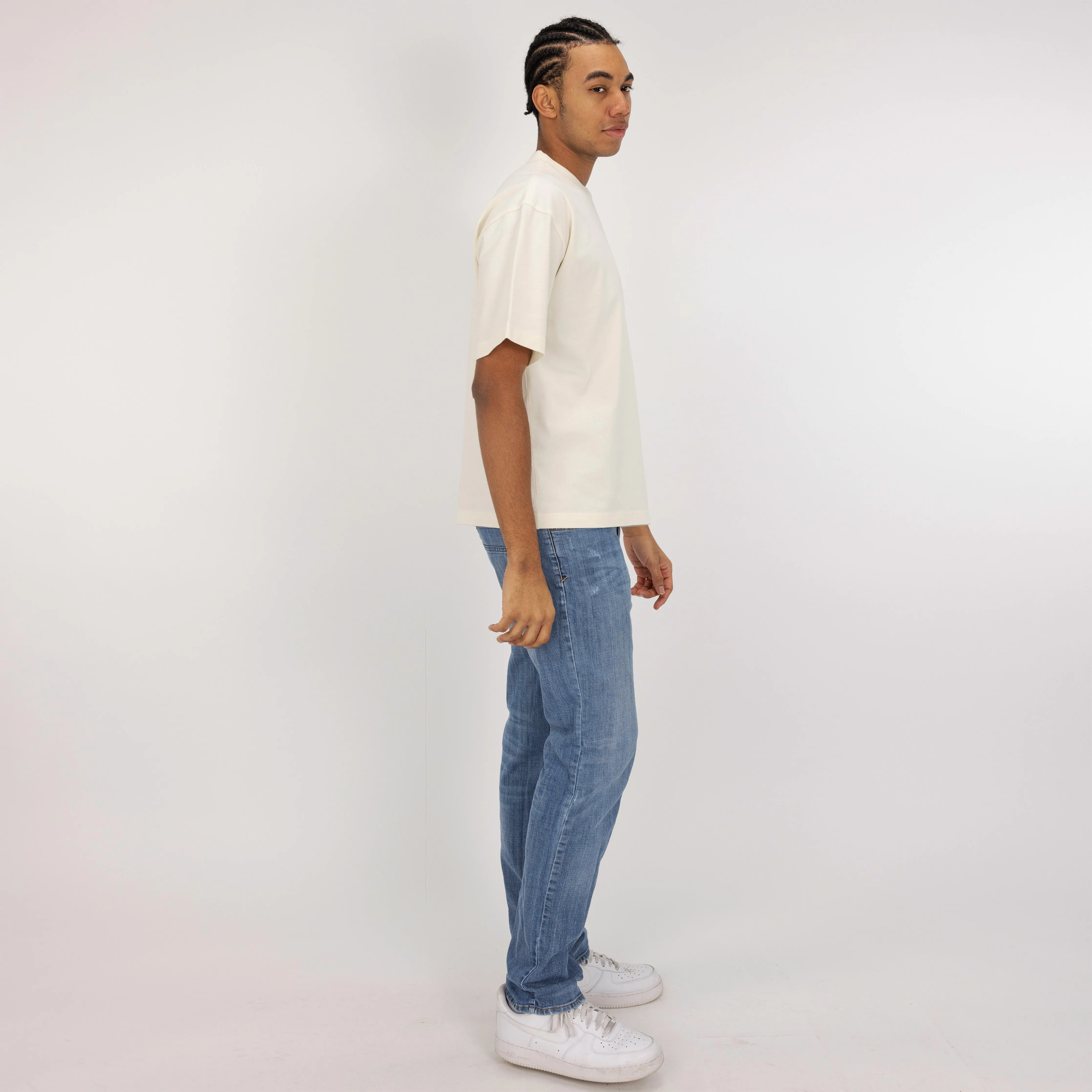 Premium Heavy Cotton Solid Color Boxy Fit Tee - Babys Breath