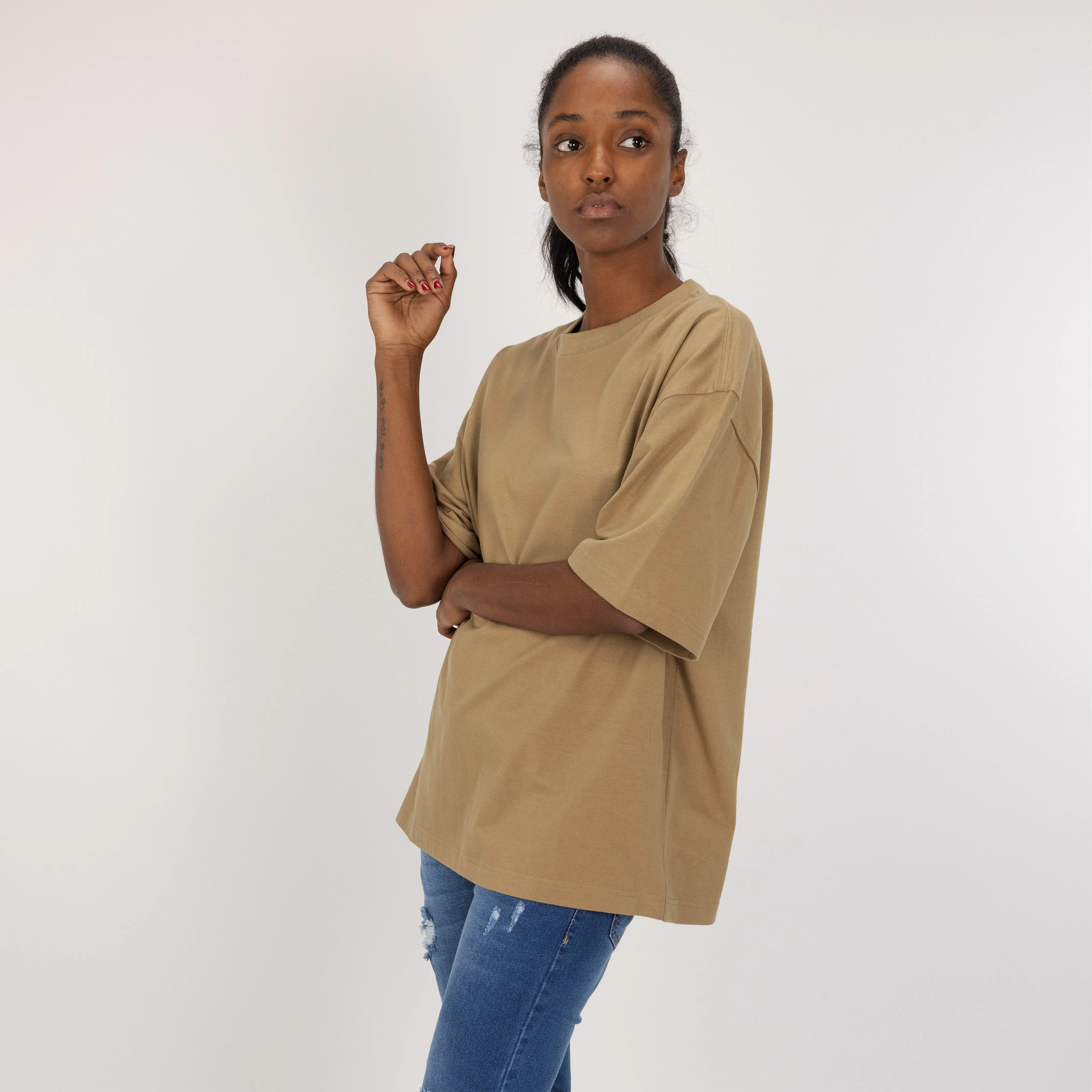 Premium Heavy Cotton Solid Color Boxy Fit Tee - Elmwood