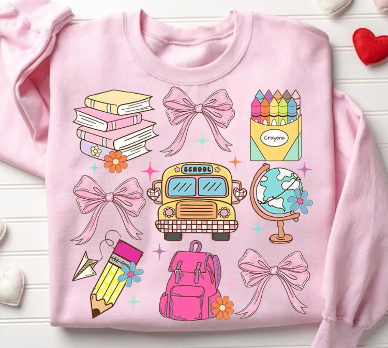 Preppy Bows Back to School Teacher Sweatshirt