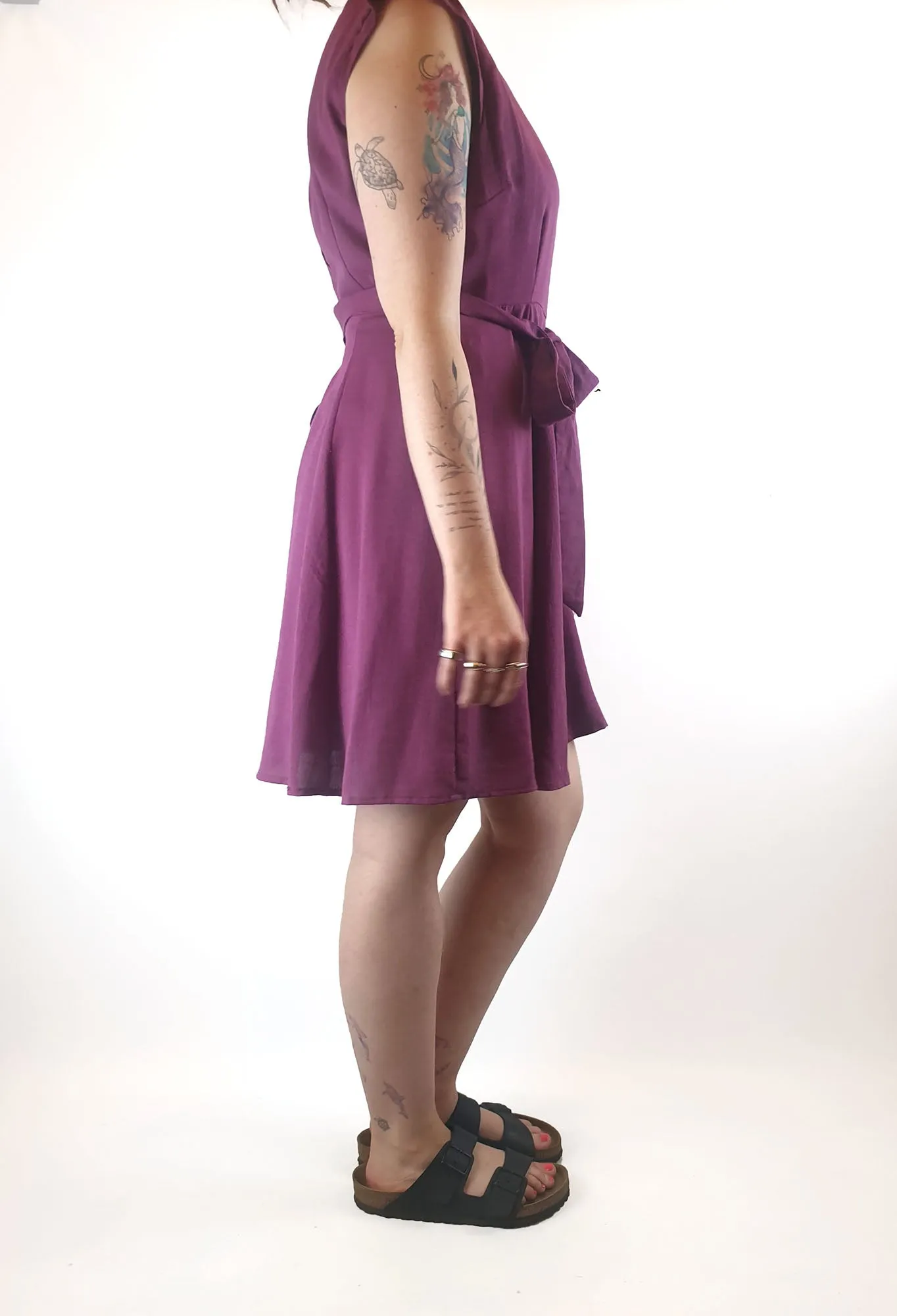Princes Highway purple linen mix dress size 12