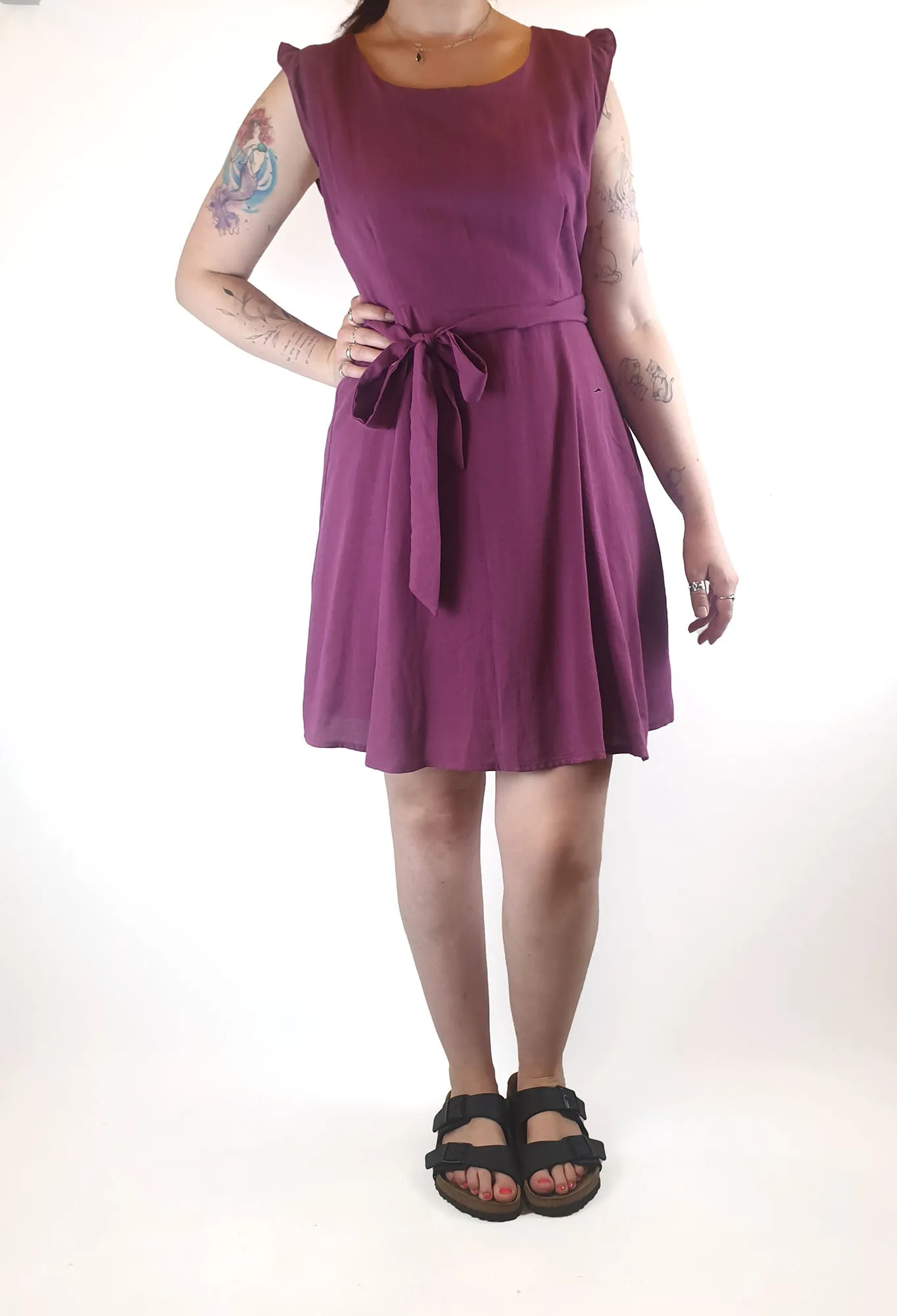 Princes Highway purple linen mix dress size 12
