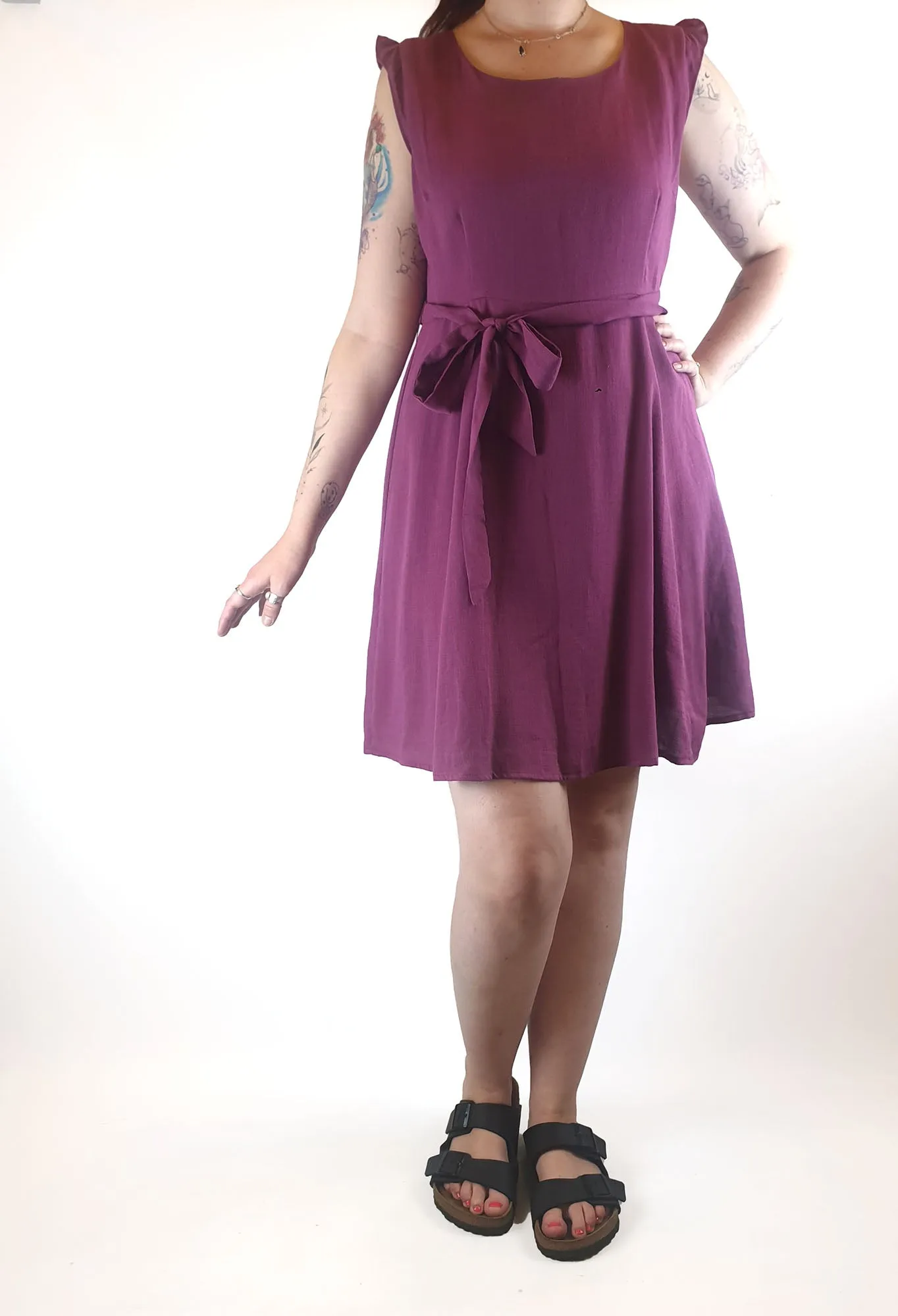 Princes Highway purple linen mix dress size 12