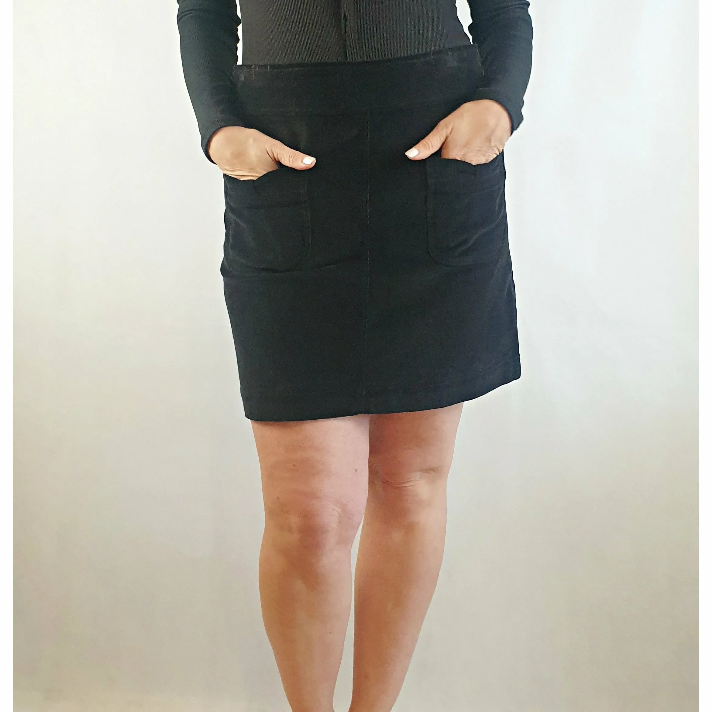 Princess Highway black cord mini skirt size 12