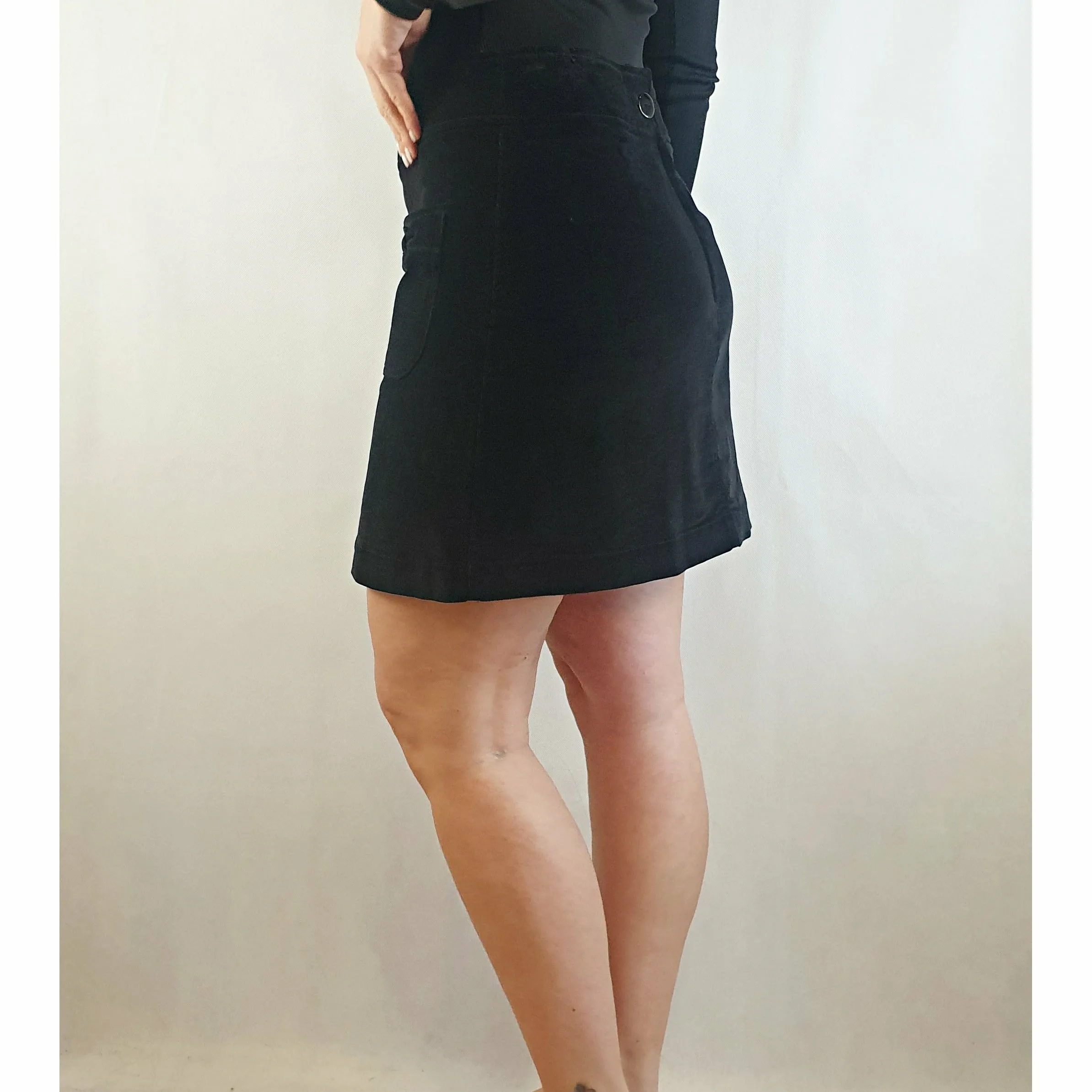 Princess Highway black cord mini skirt size 12