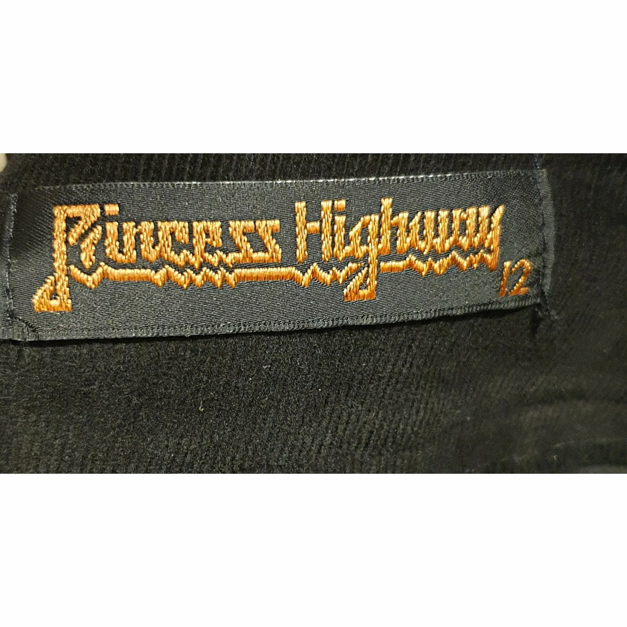 Princess Highway black cord mini skirt size 12
