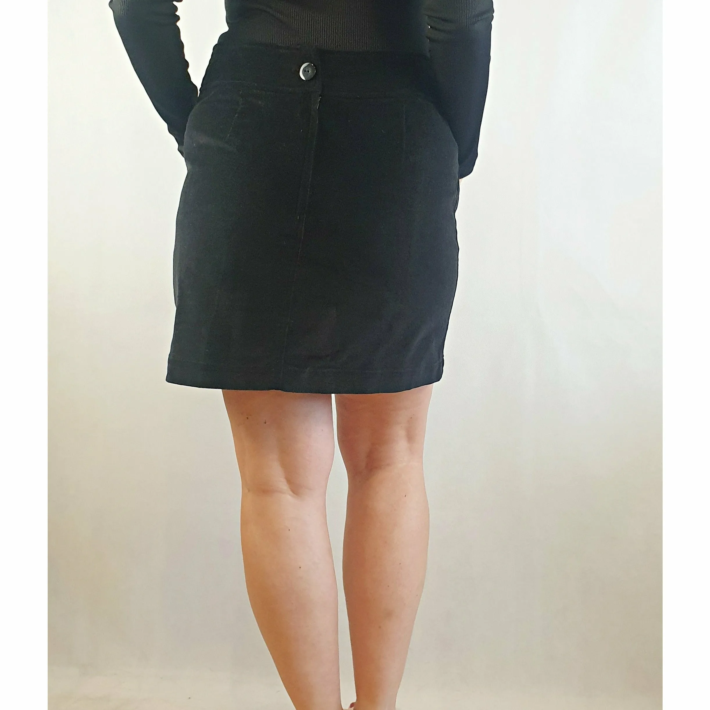 Princess Highway black cord mini skirt size 12