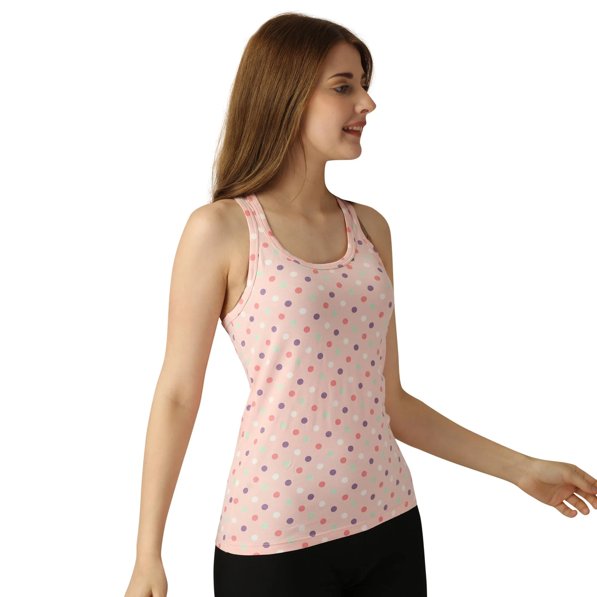 Printed Super Soft Cotton Stretch Racerback Tank Top
