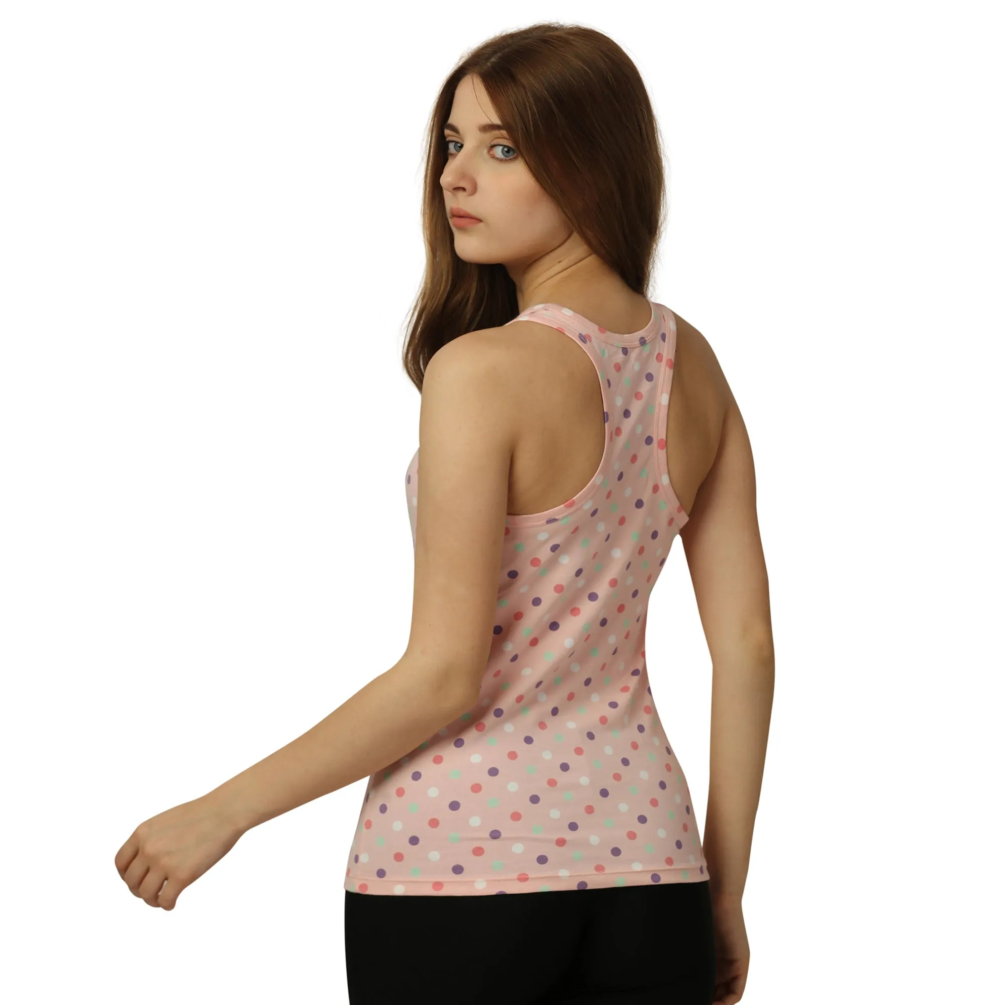 Printed Super Soft Cotton Stretch Racerback Tank Top
