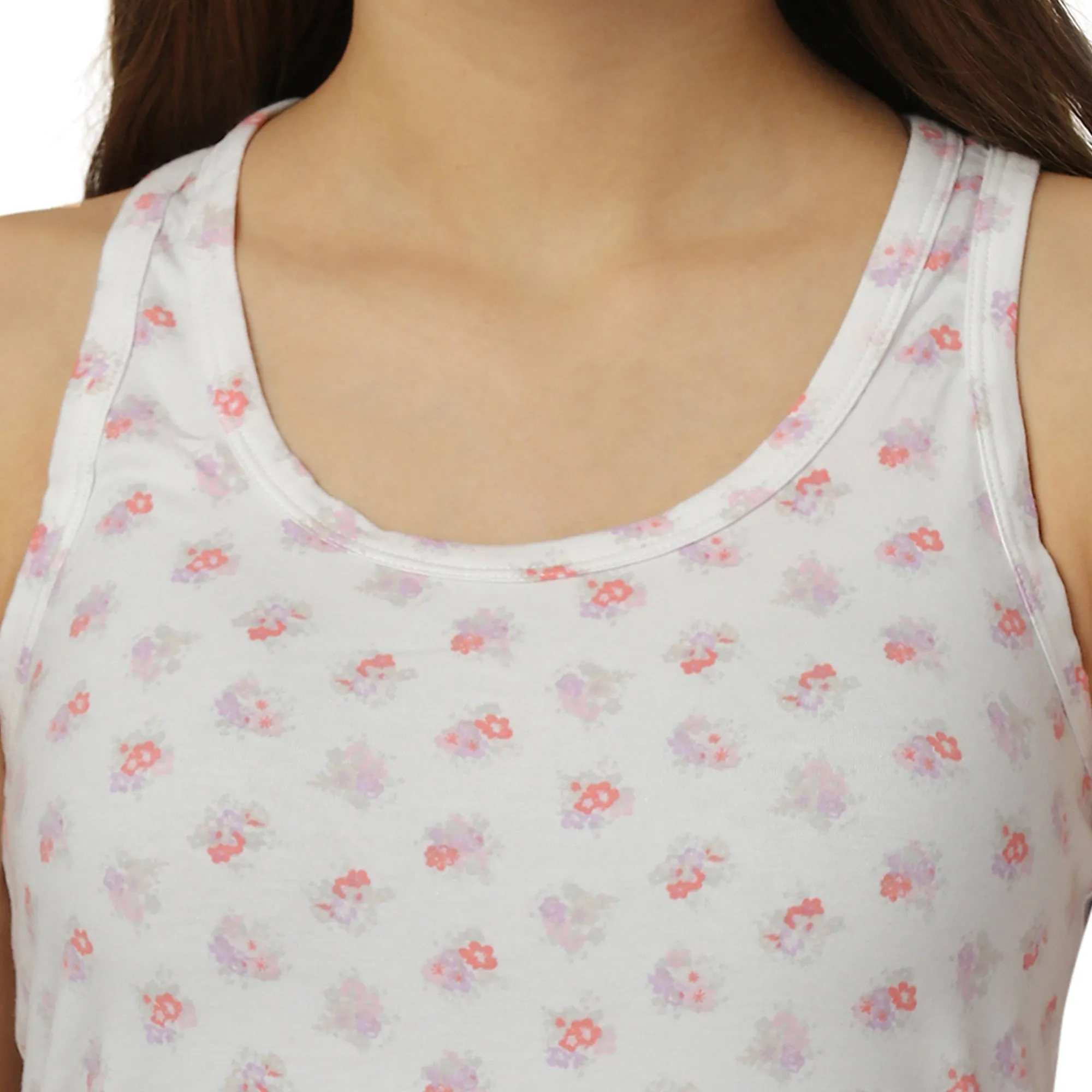 Printed Super Soft Cotton Stretch Racerback Tank Top