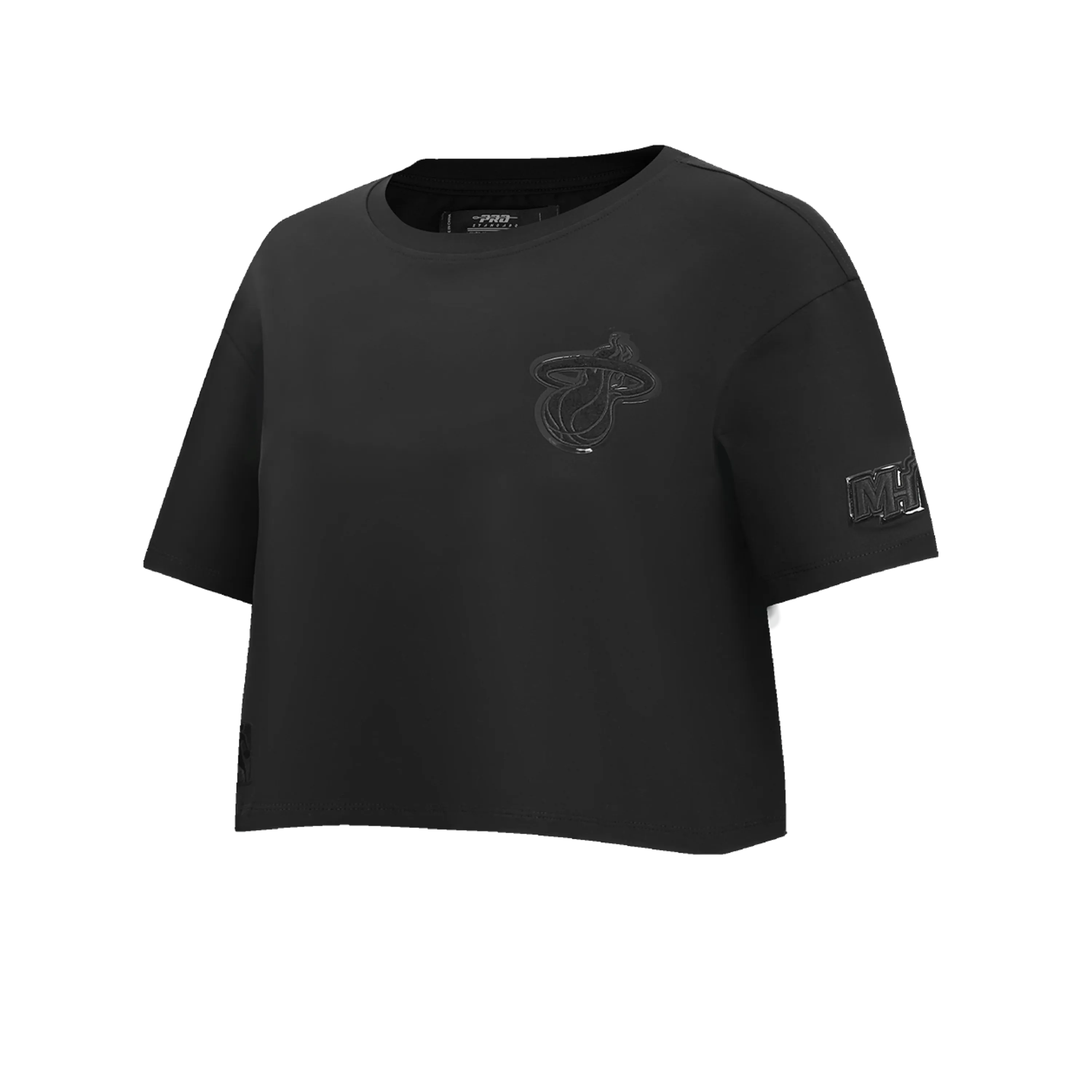 Pro Standard Miami HEAT Boxy Triple Black Women's Crop Tee