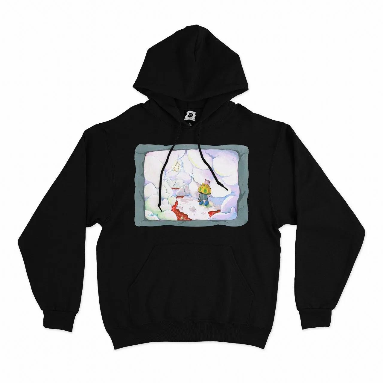 "Benevolent World" Basic Hoodie Black/White