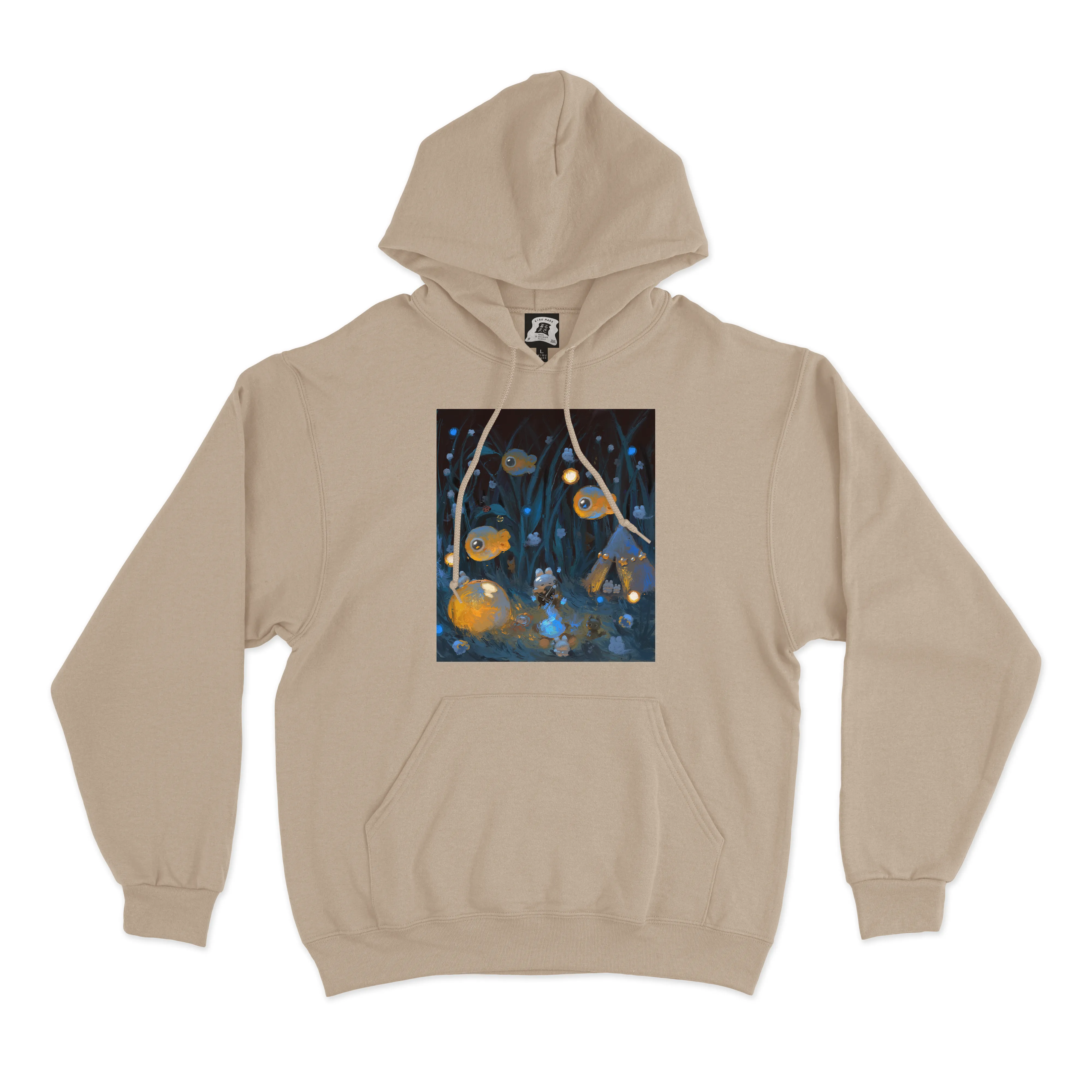 "Campfire" Basic Hoodie Black/Beige