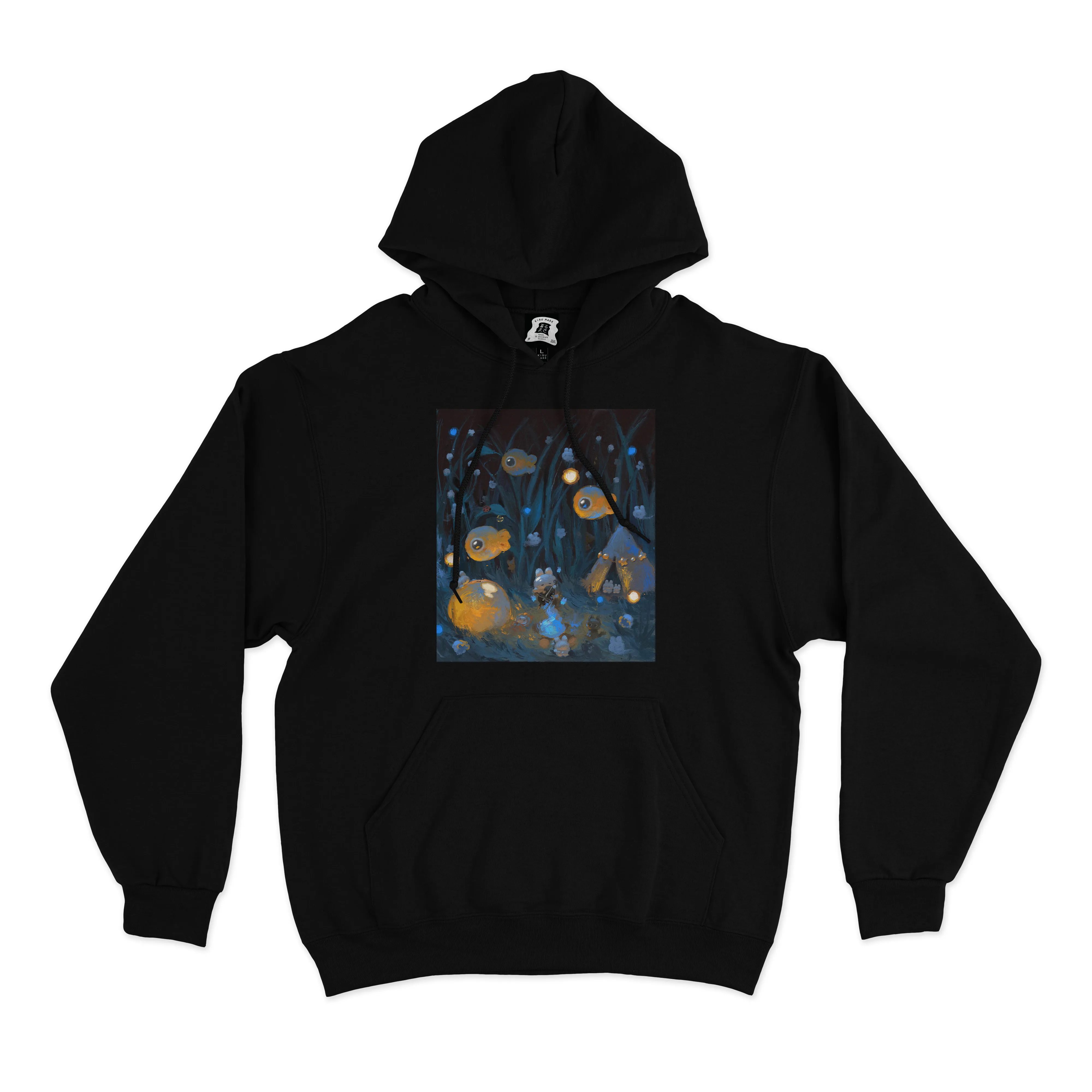 "Campfire" Basic Hoodie Black/Beige