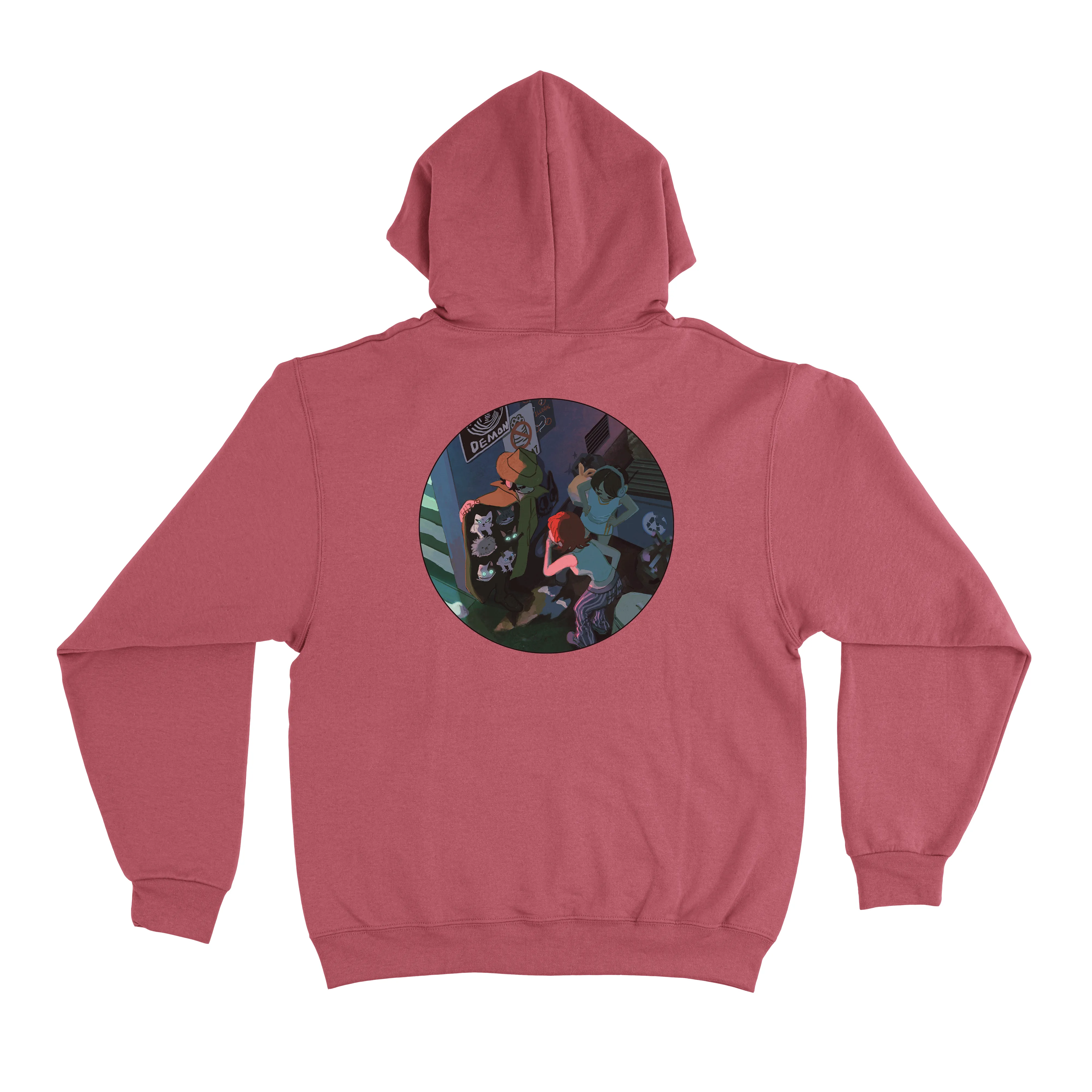 "Cat" Basic Hoodie Pink