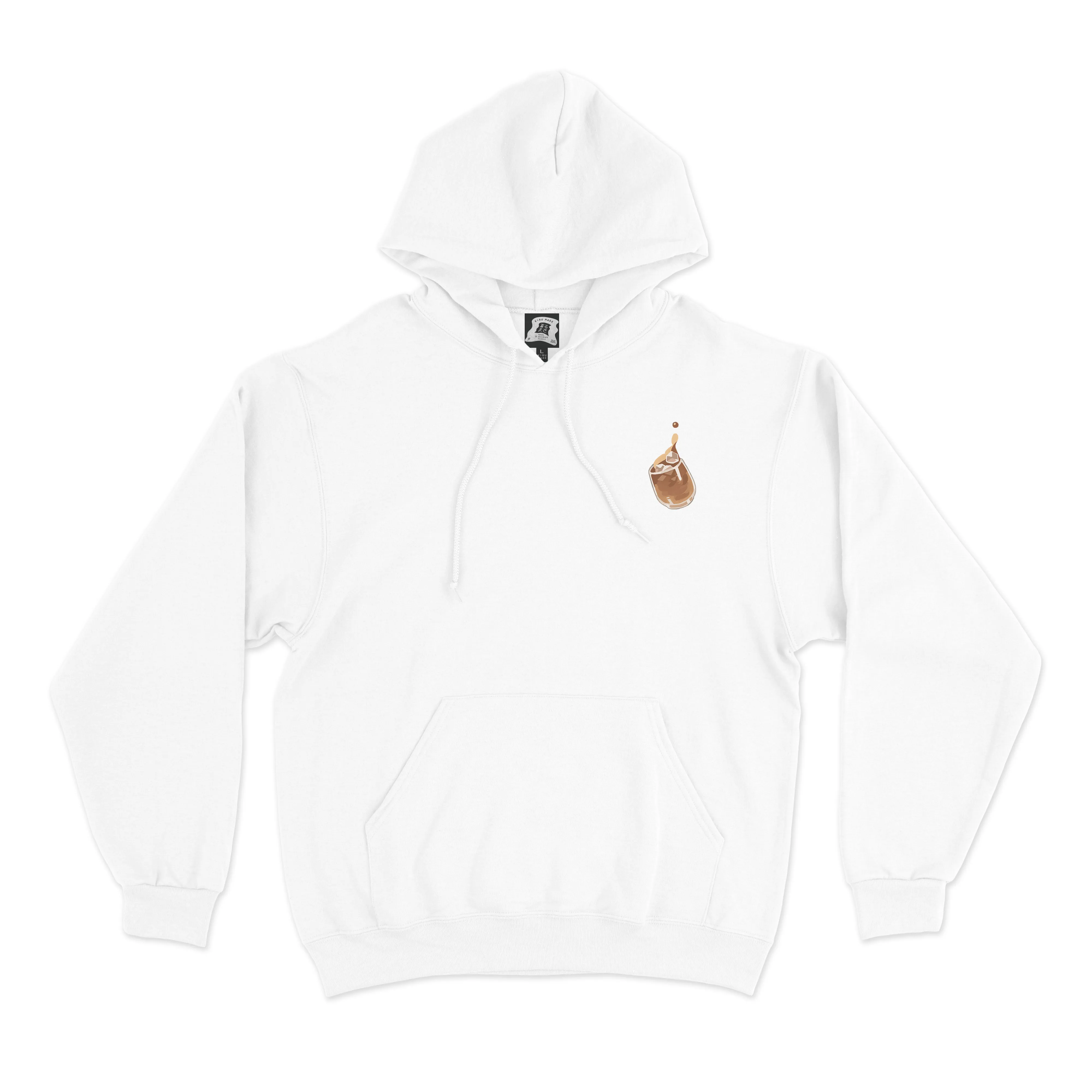 "Coffee" Basic Hoodie White/Khaki