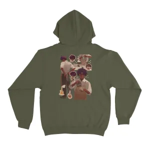 "Coffee" Basic Hoodie White/Khaki