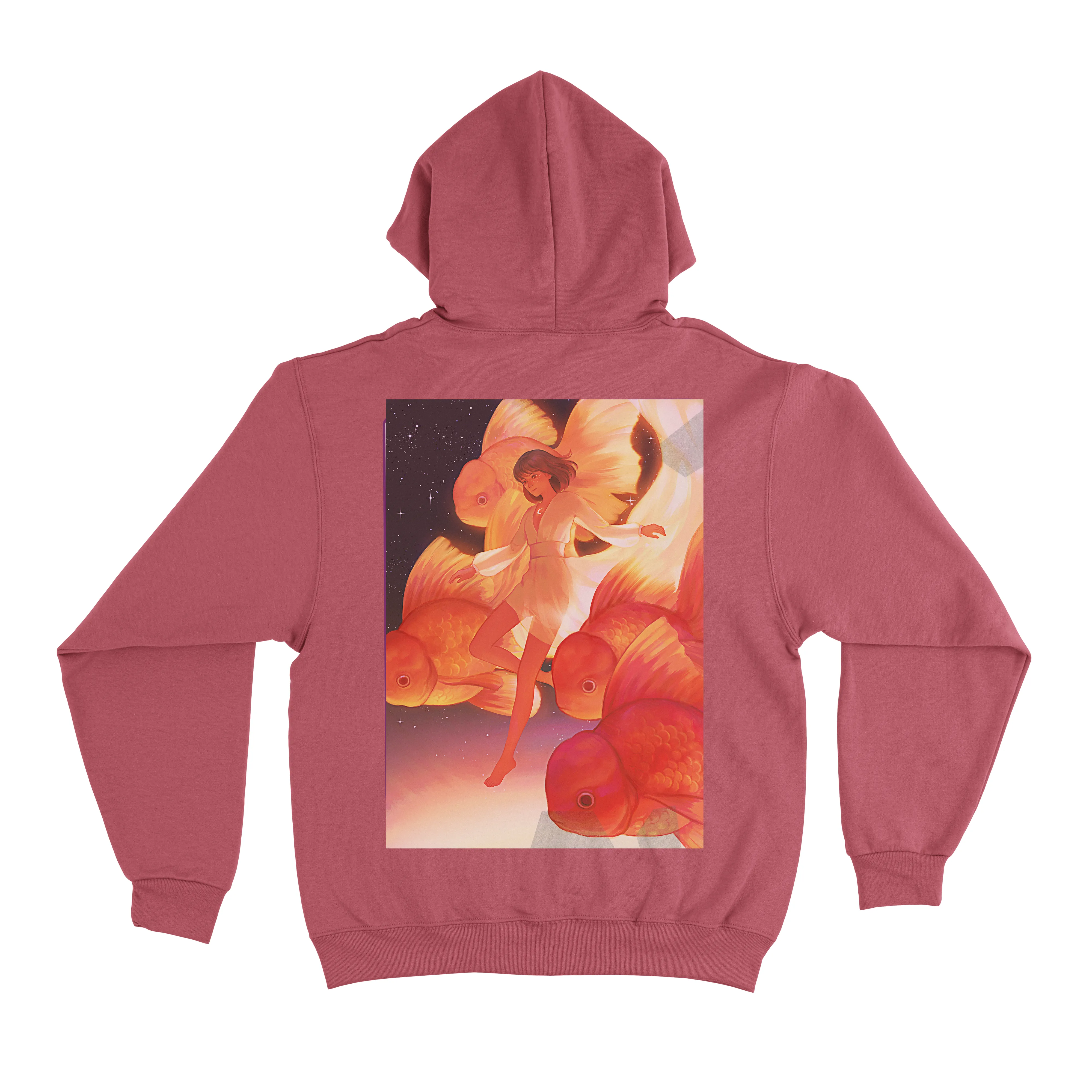 "Free Fall" Basic Hoodie Black/Pink