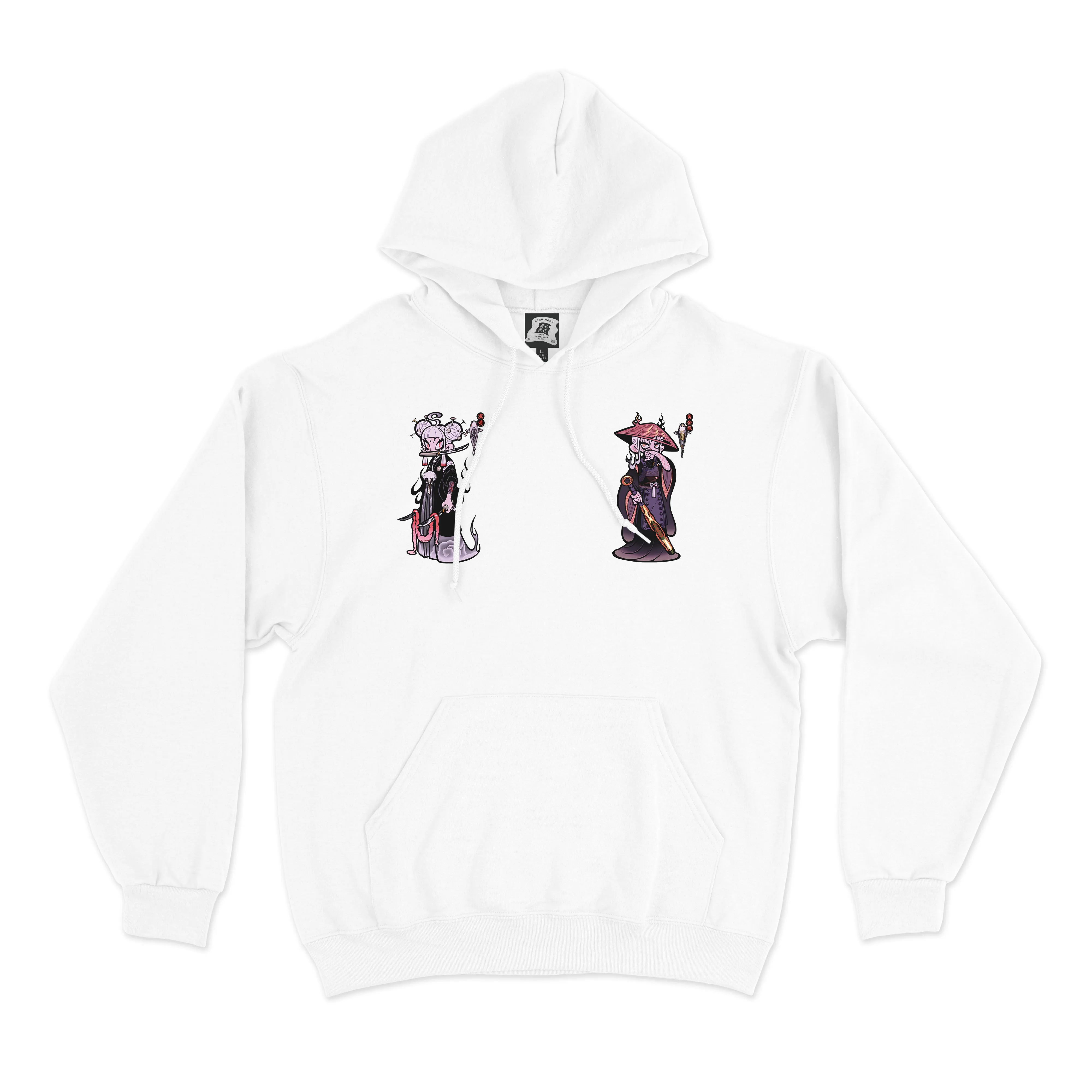 "Kigane" Basic Hoodie Black/White/Pink