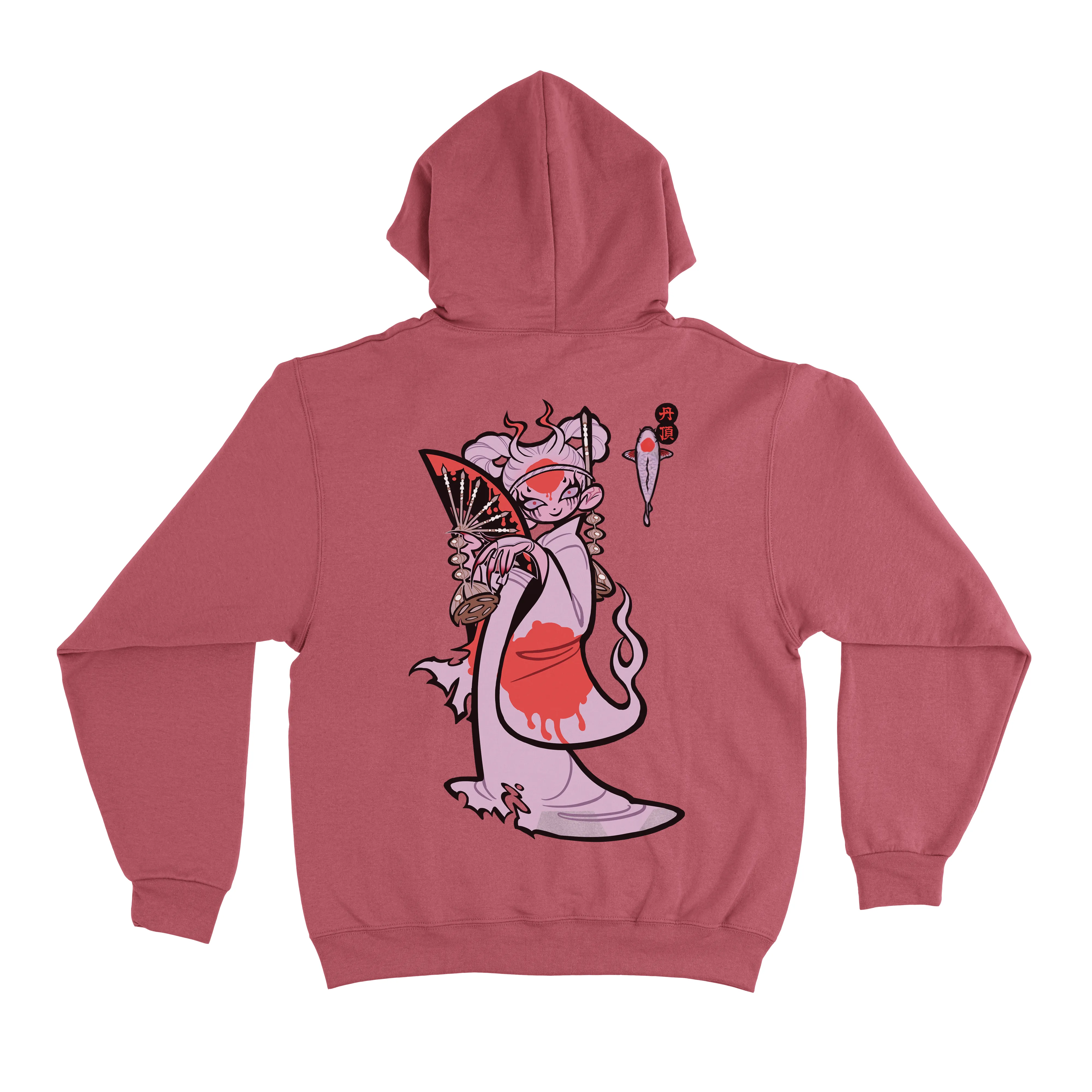 "Kigane" Basic Hoodie Black/White/Pink