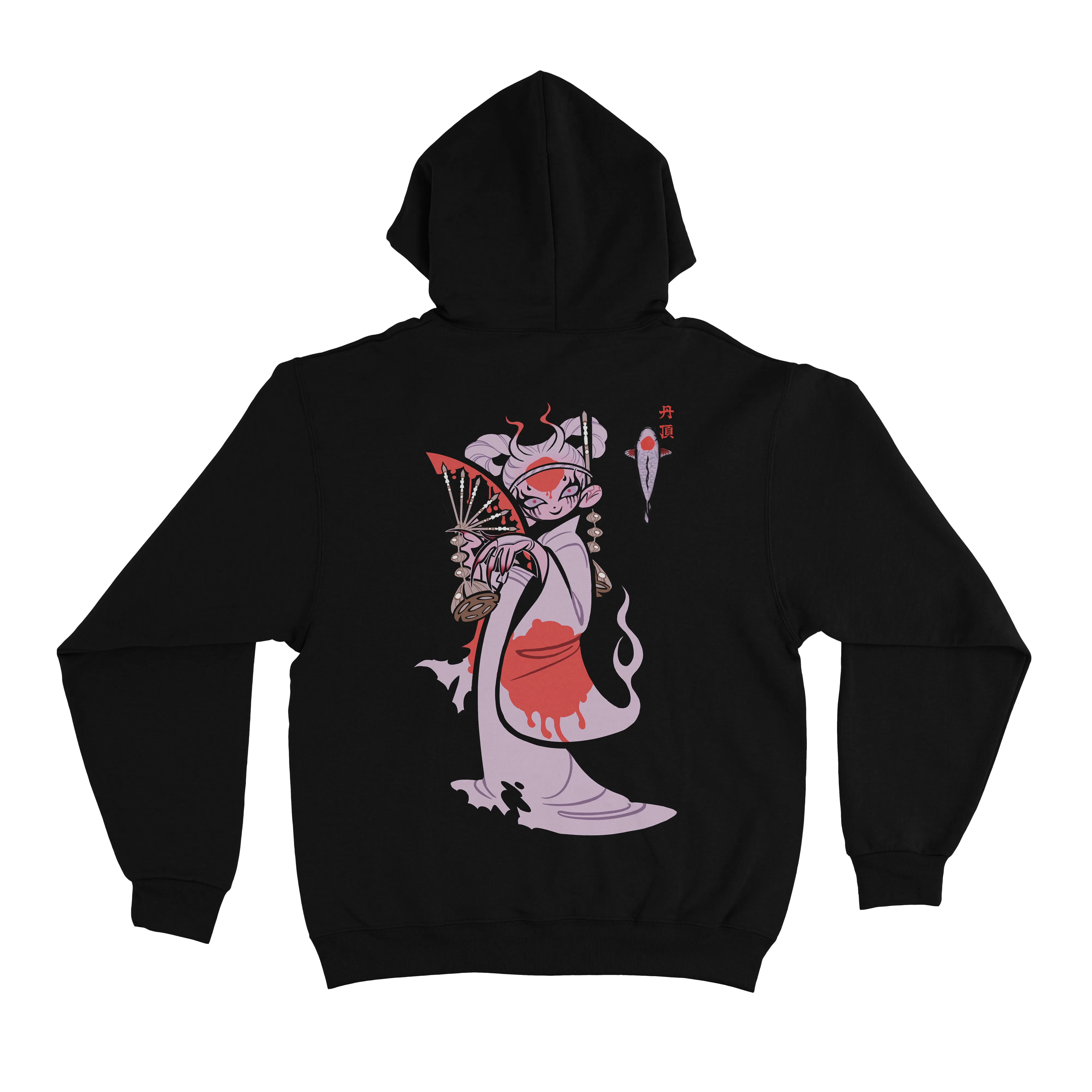 "Kigane" Basic Hoodie Black/White/Pink
