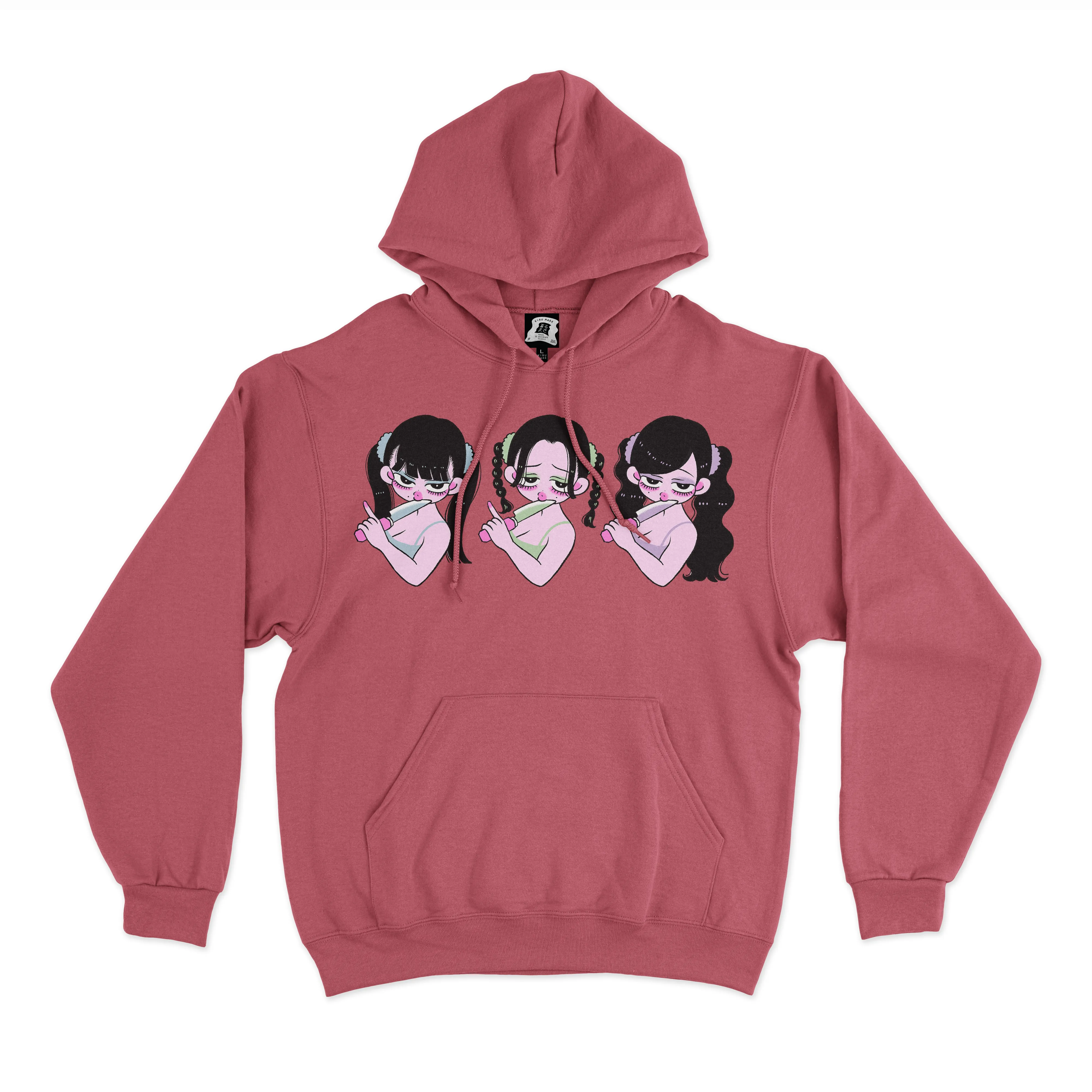 "Kirukill" Basic Hoodie White/Pink