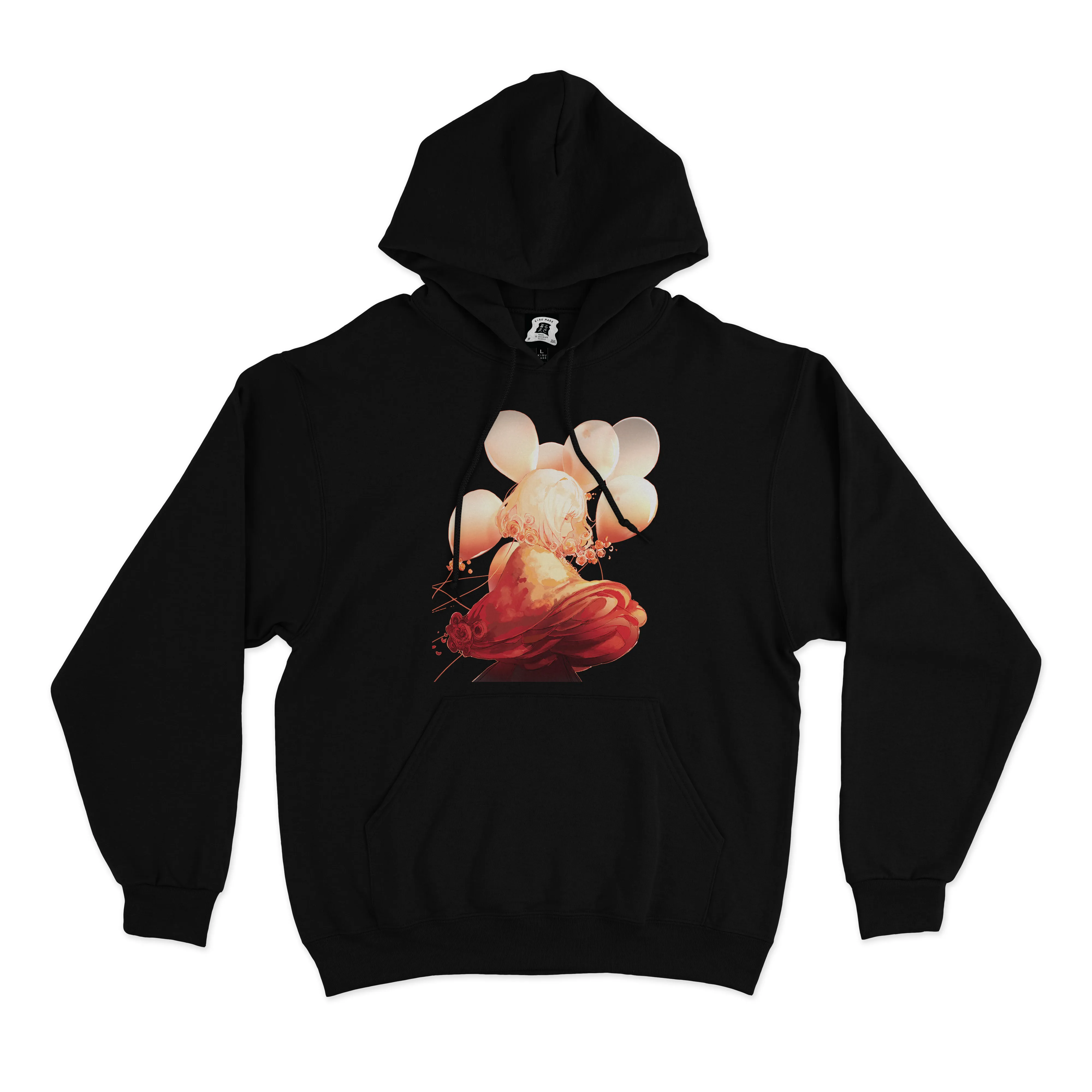 "Morning" Basic Hoodie Black/White
