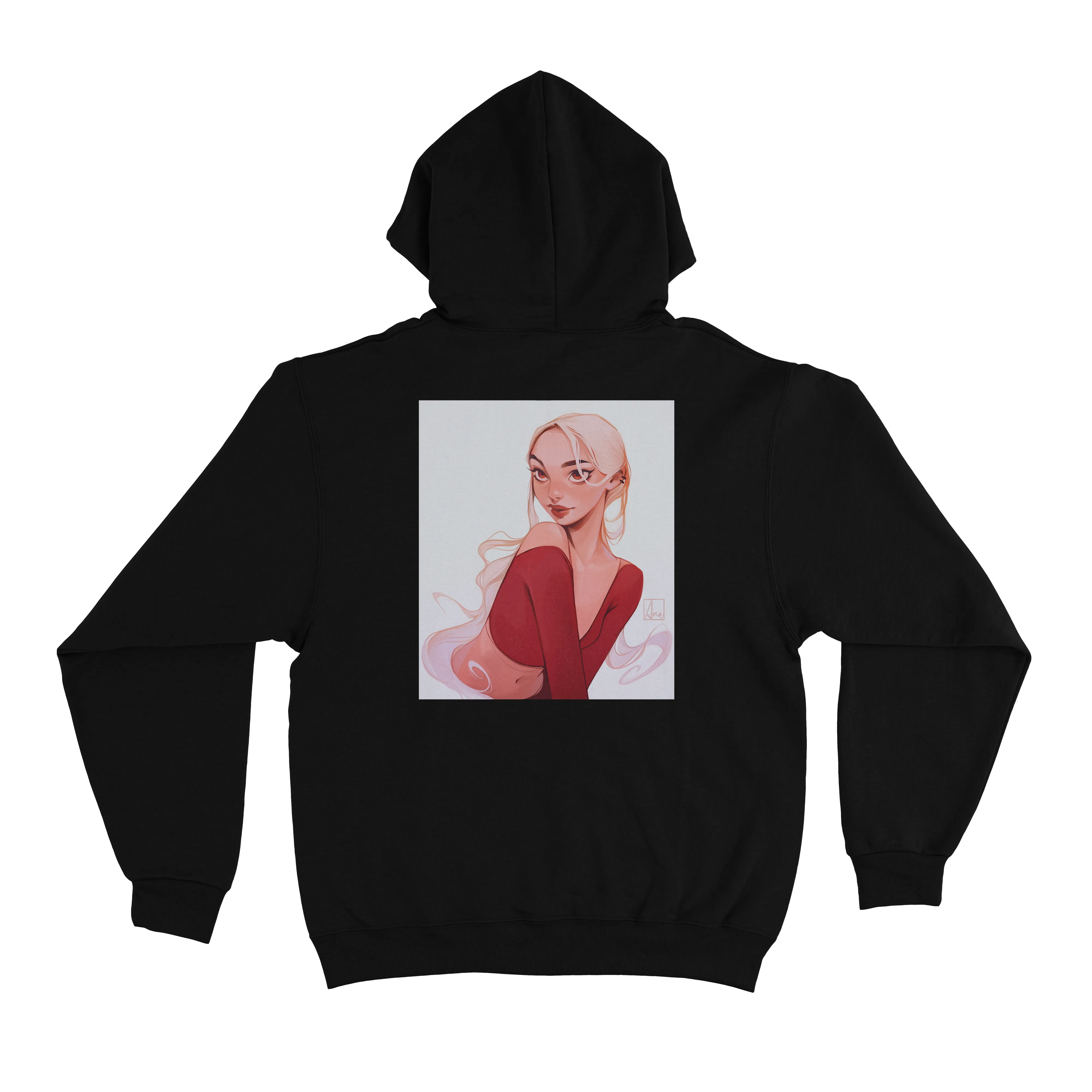 "Red" Basic Hoodie White/Black