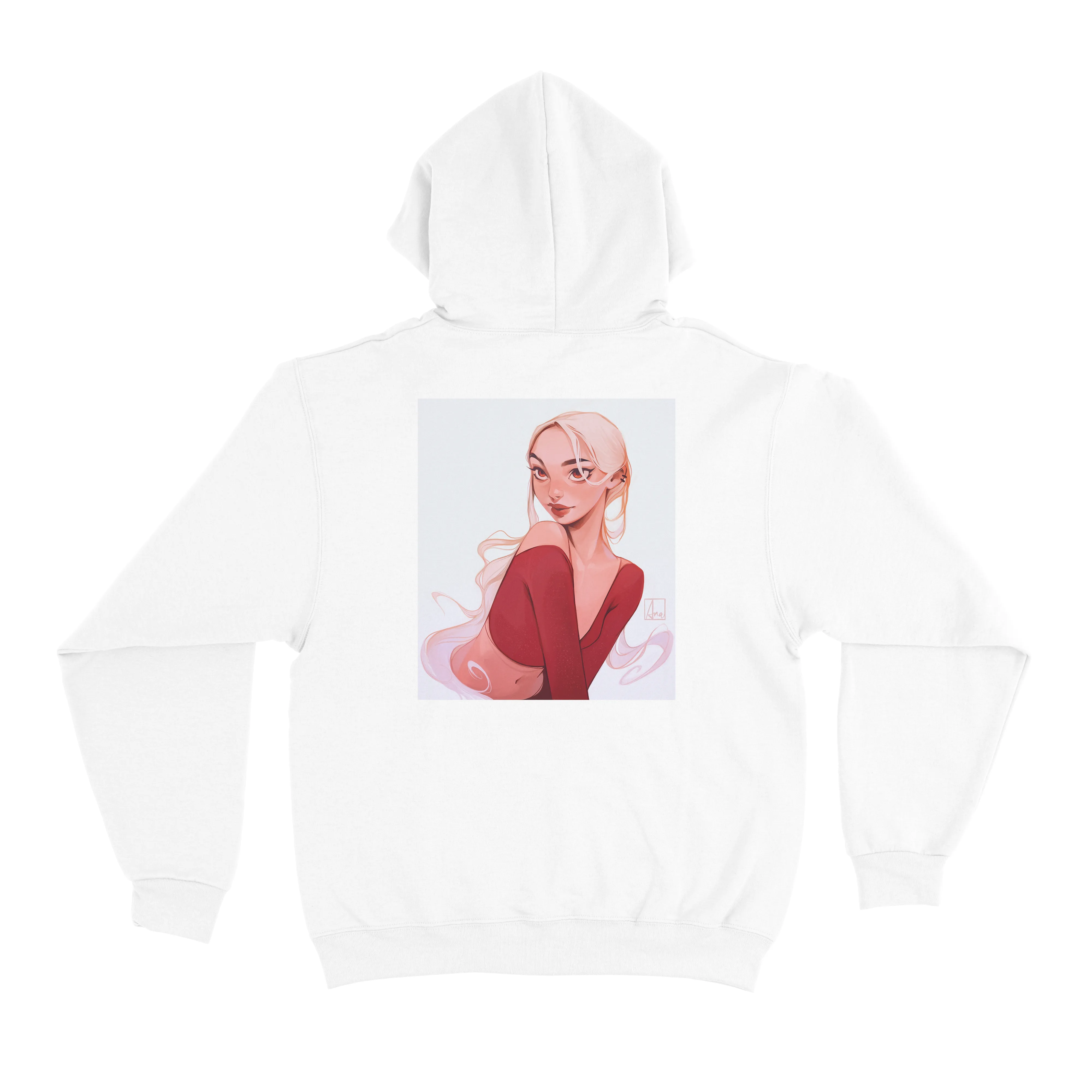 "Red" Basic Hoodie White/Black