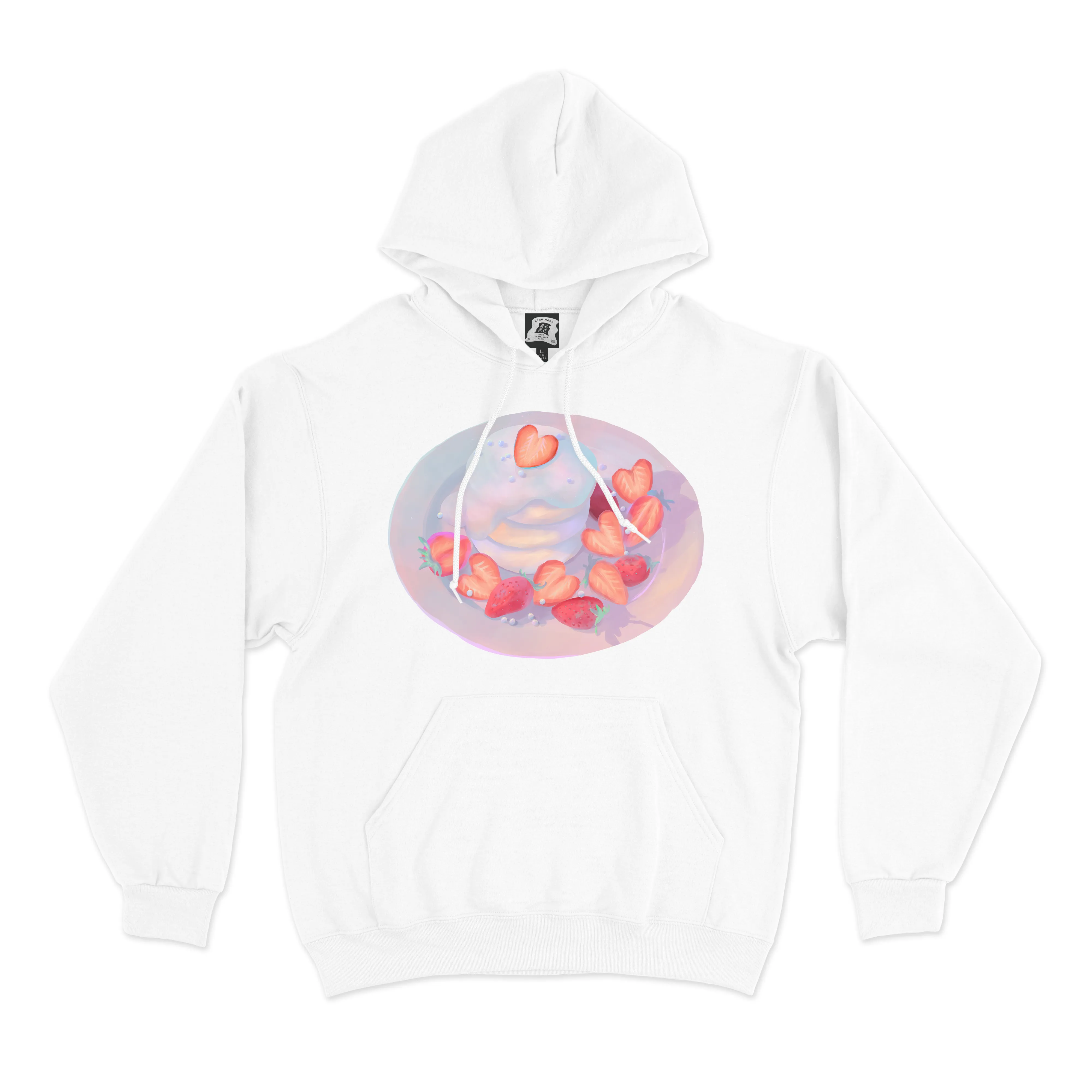 "Strawberry Pancake" Basic Hoodie White