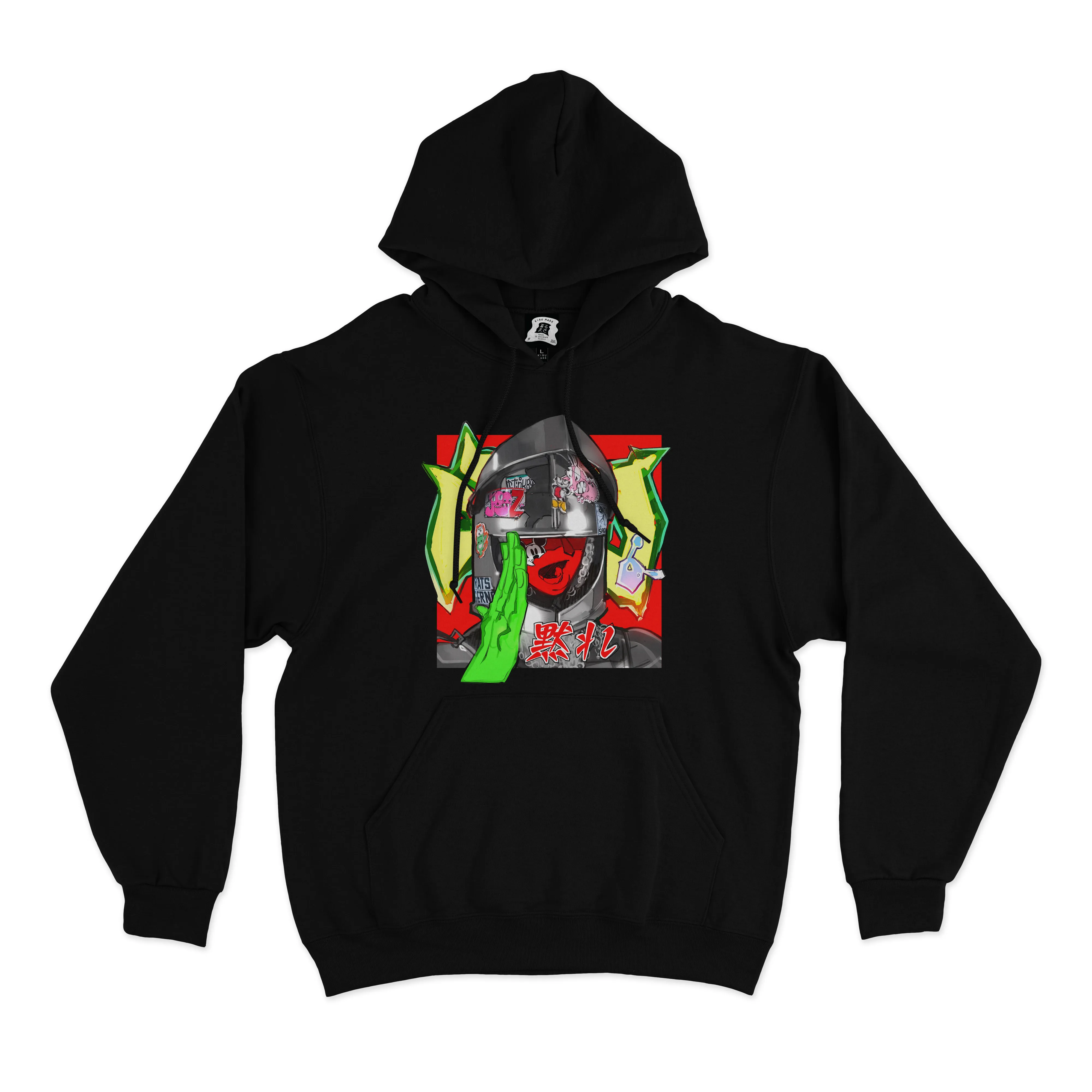 "Street Knight" Basic Hoodie Black/White