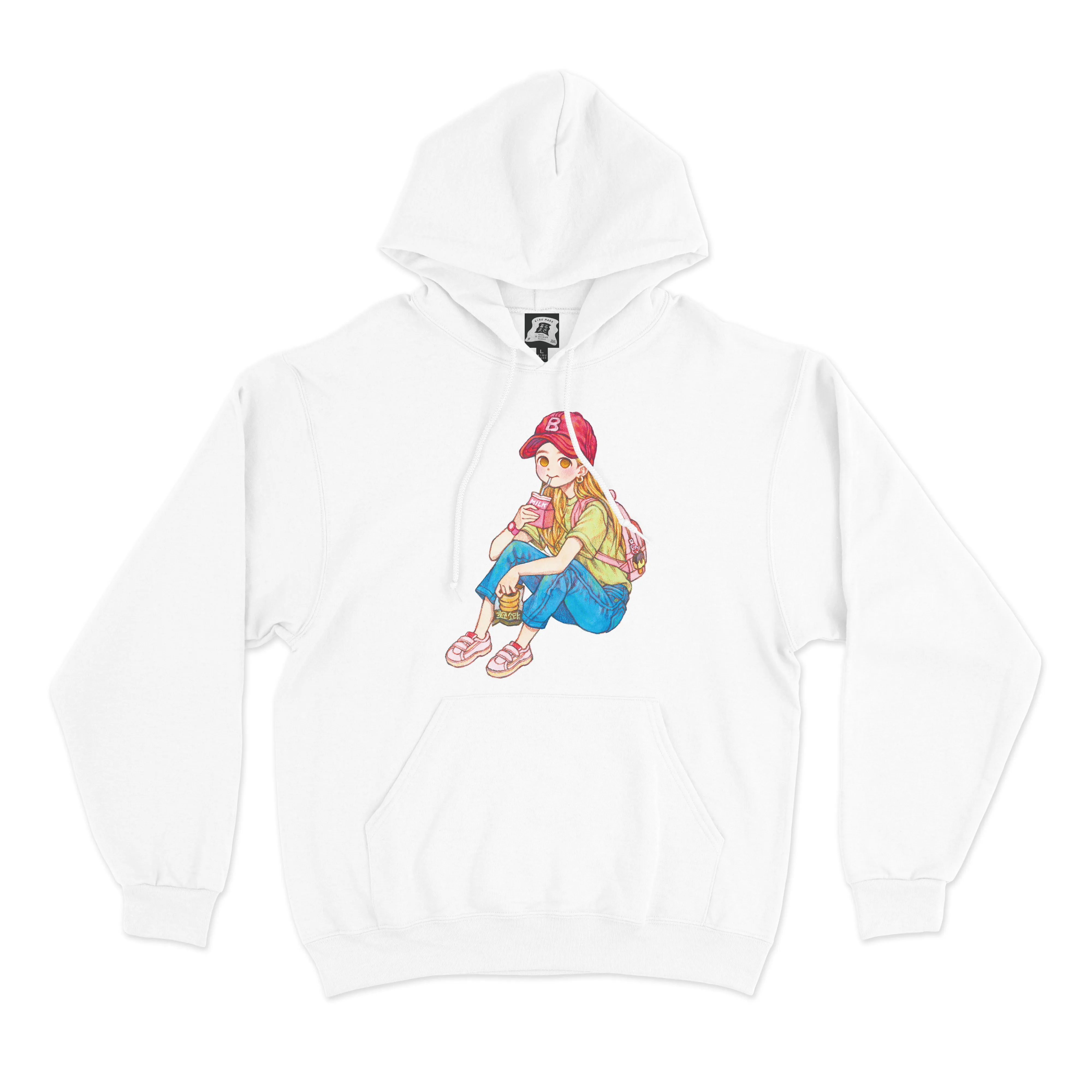 "Summer" Basic Hoodie White