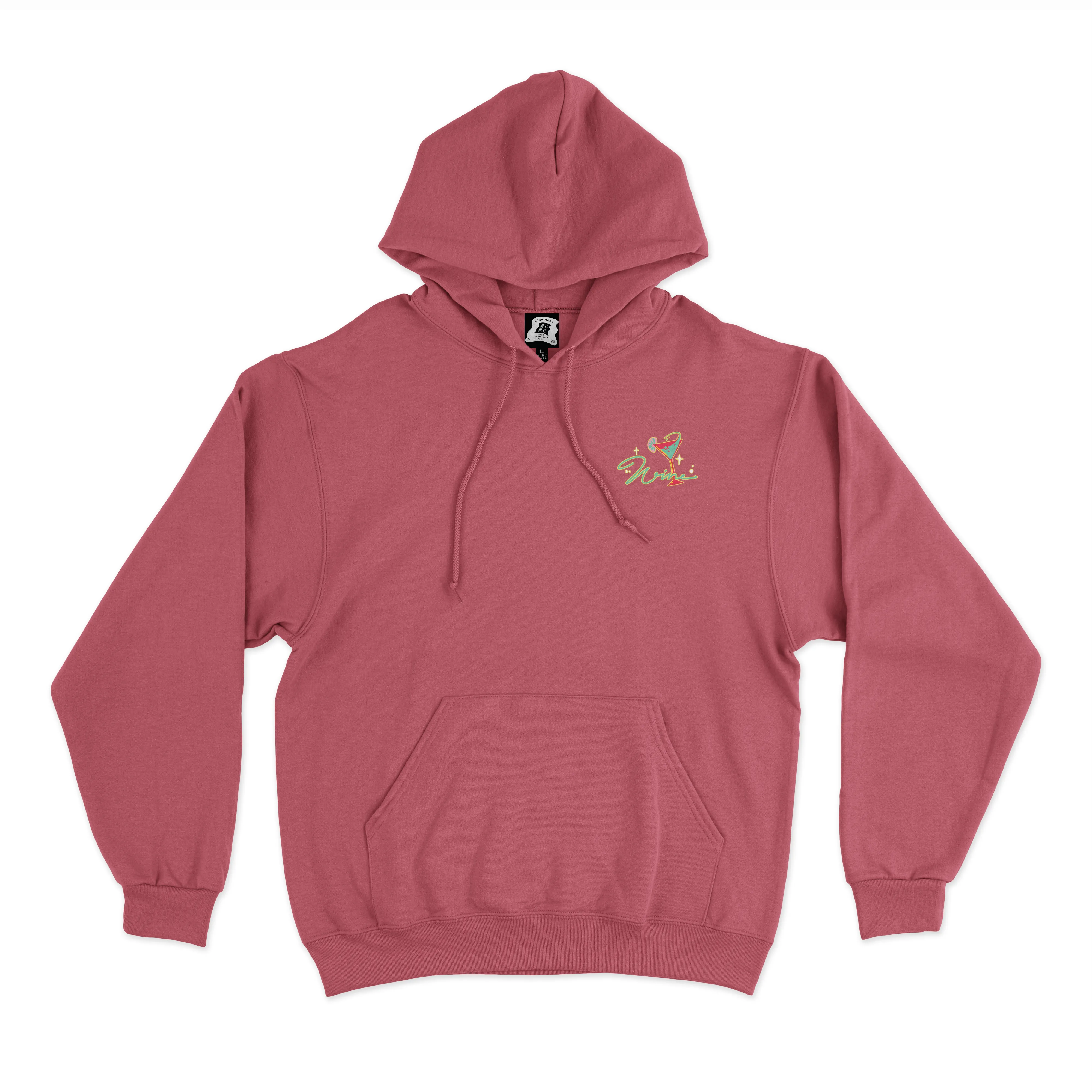 "Wine" Basic Hoodie Black/Pink