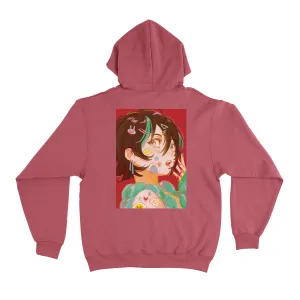 "Wine" Basic Hoodie Black/Pink