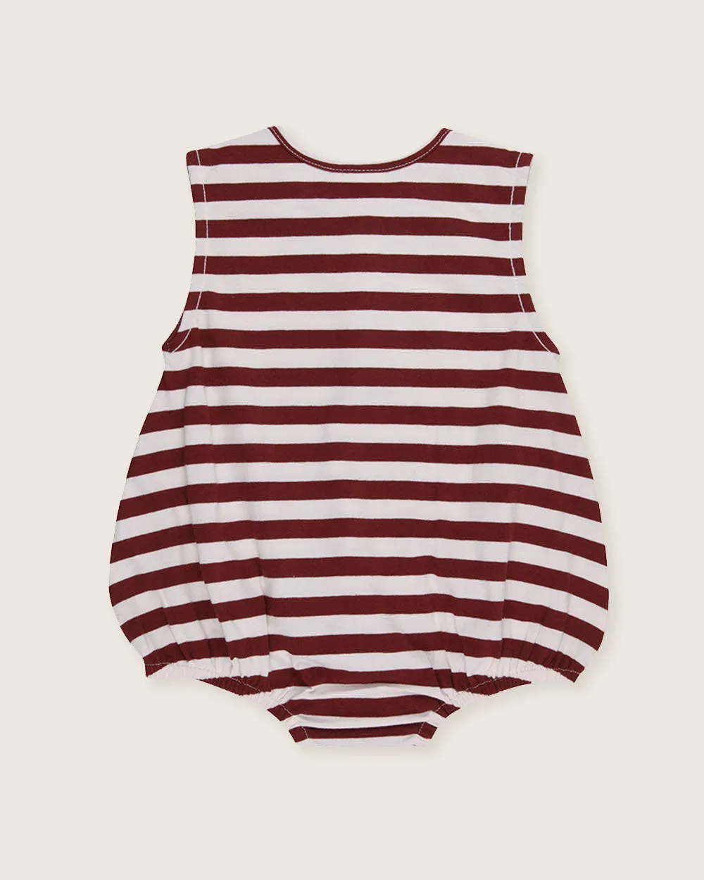 Red Horizontal Stripe Print Romper