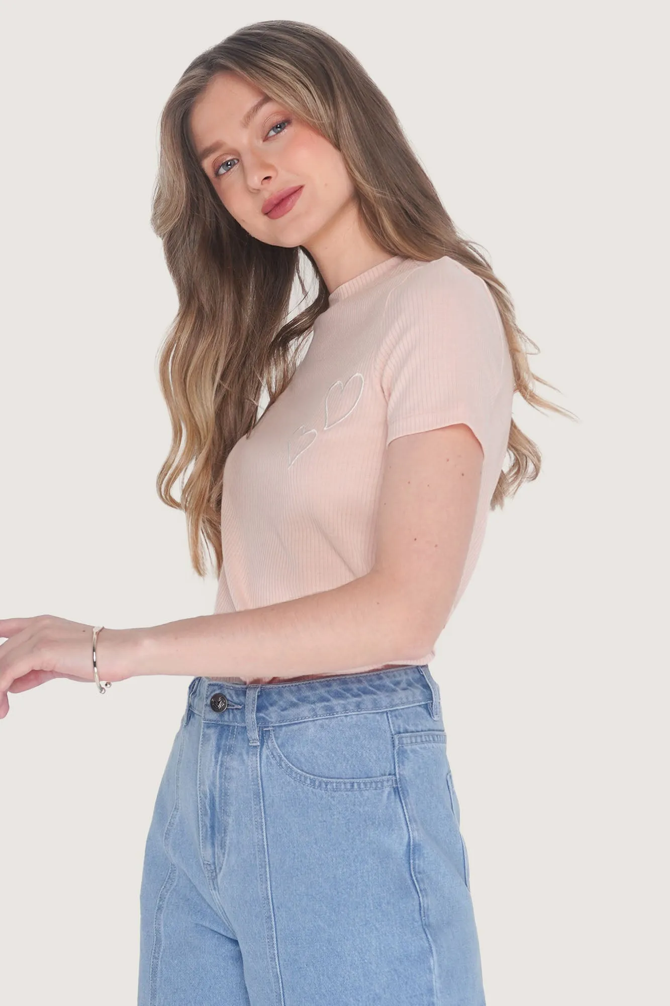 REFORME Embroidered Heart Graphic Tee