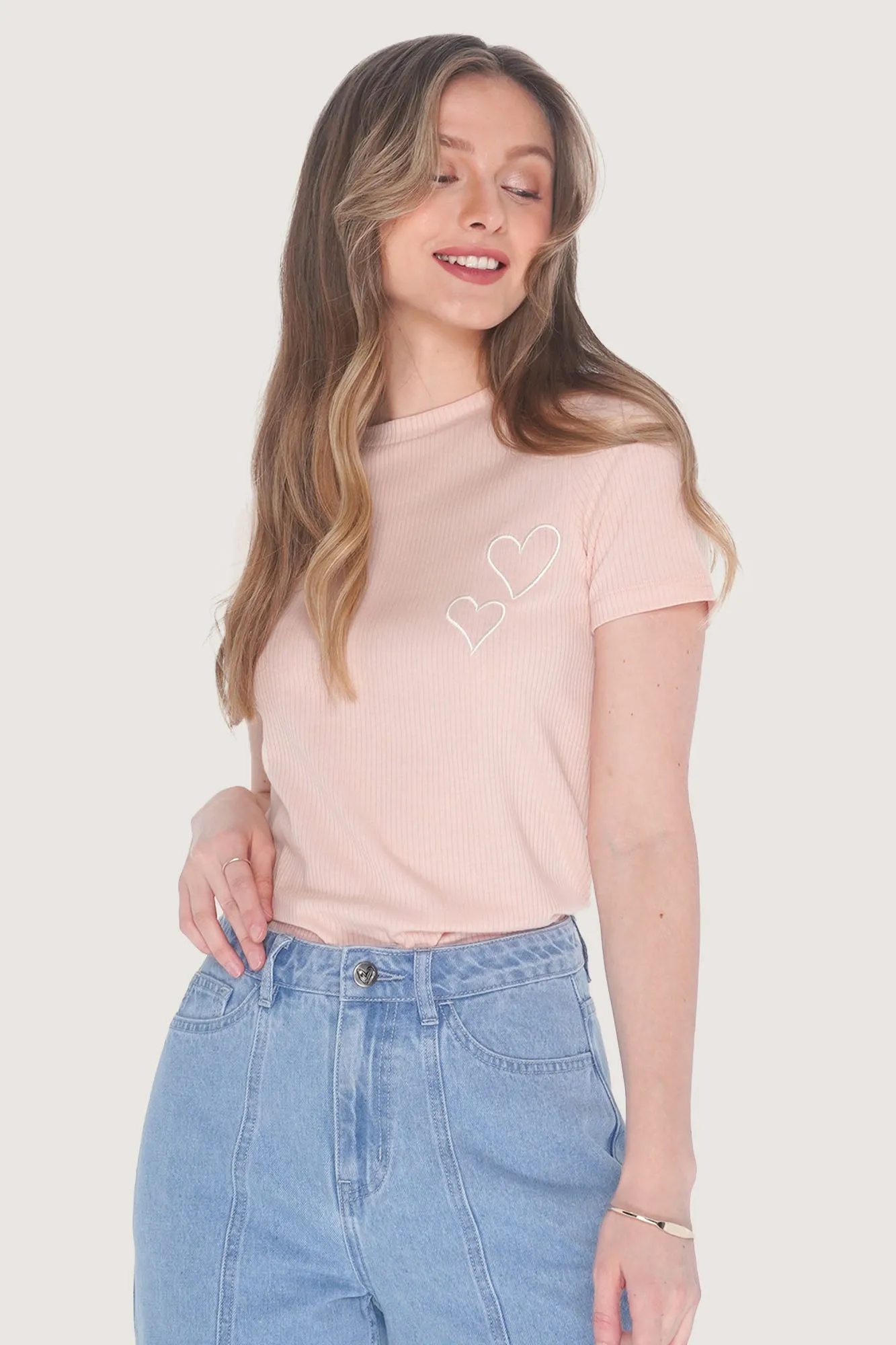 REFORME Embroidered Heart Graphic Tee