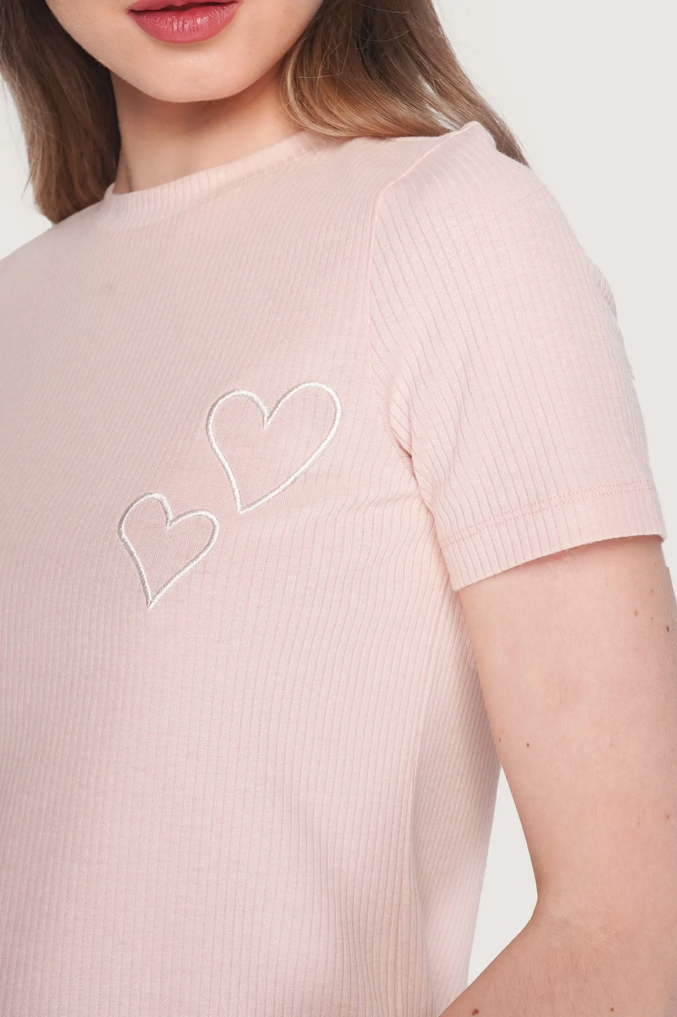 REFORME Embroidered Heart Graphic Tee