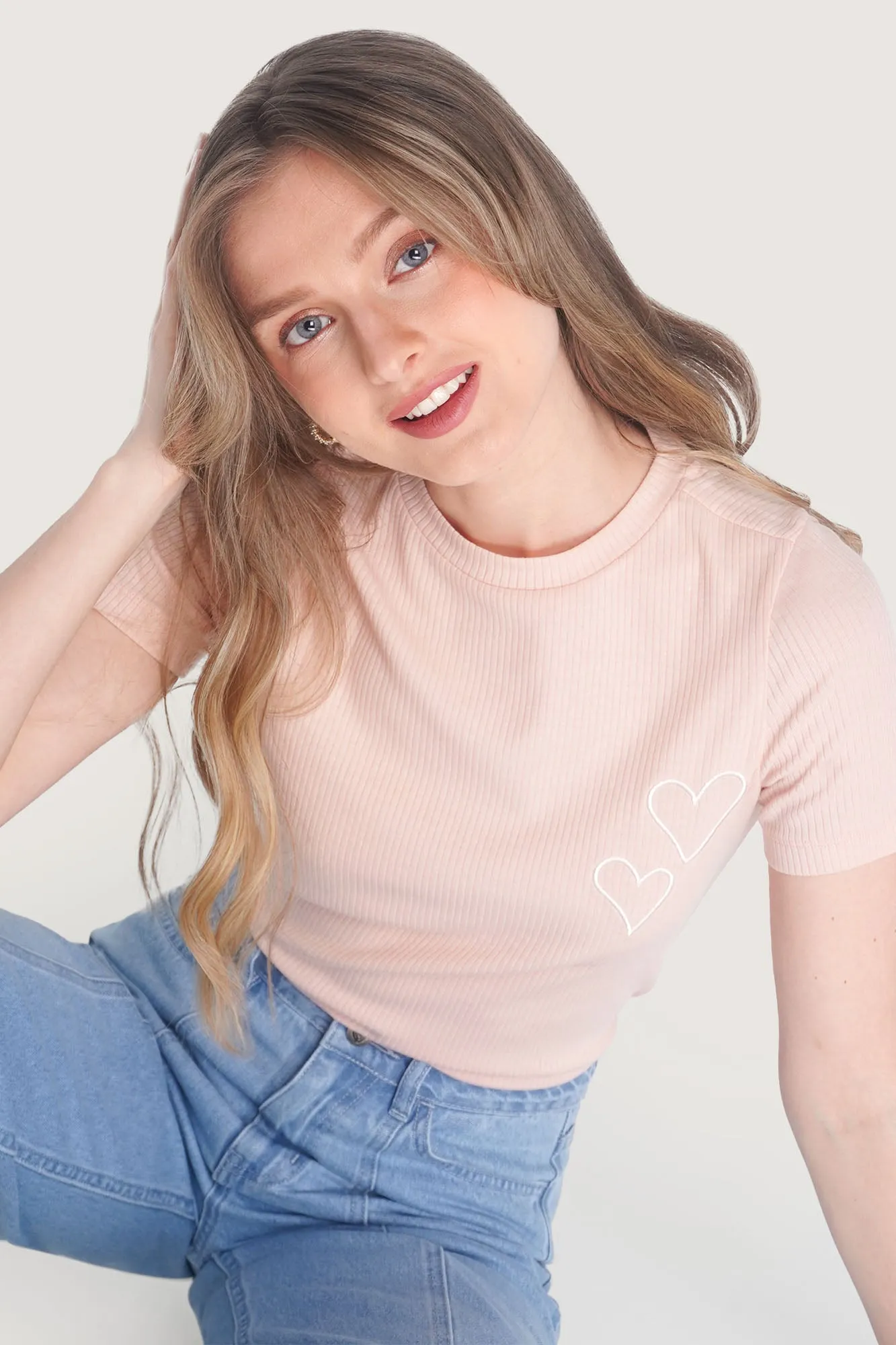 REFORME Embroidered Heart Graphic Tee