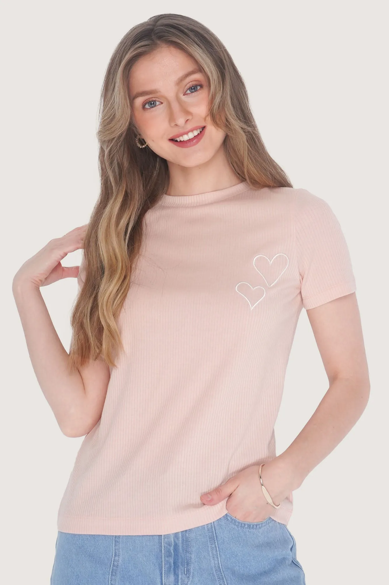 REFORME Embroidered Heart Graphic Tee