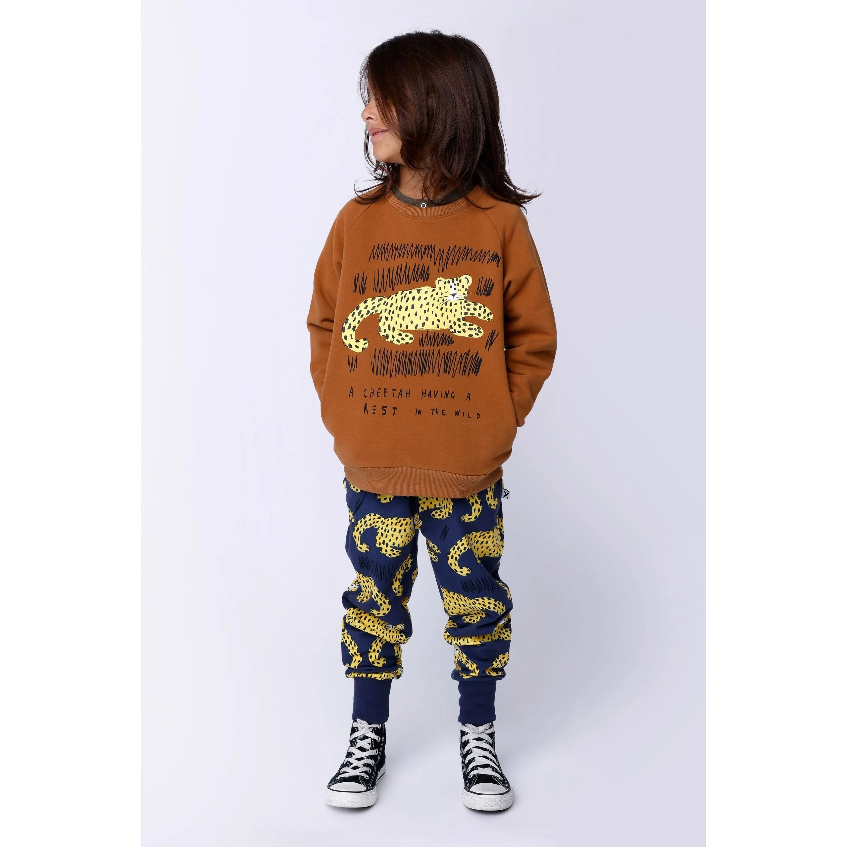 Relaxing Cheetah Furry Crew - Camel