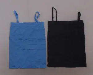 Rhonda Shear OF 2 Convertible Seamless Camisoles With Shelf Bra Black/Teal Small