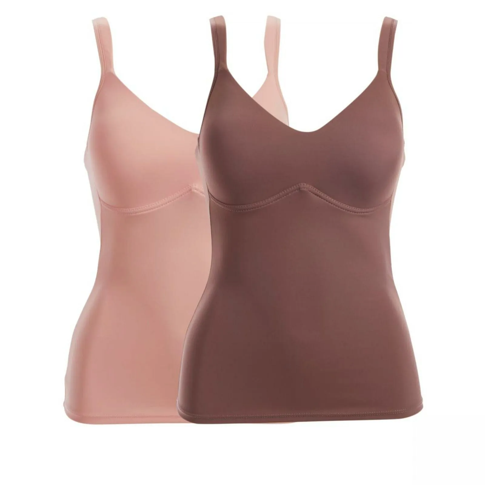 Rhonda Shear Plus Size 2 Pack Everyday Molded Cup Camisoles
