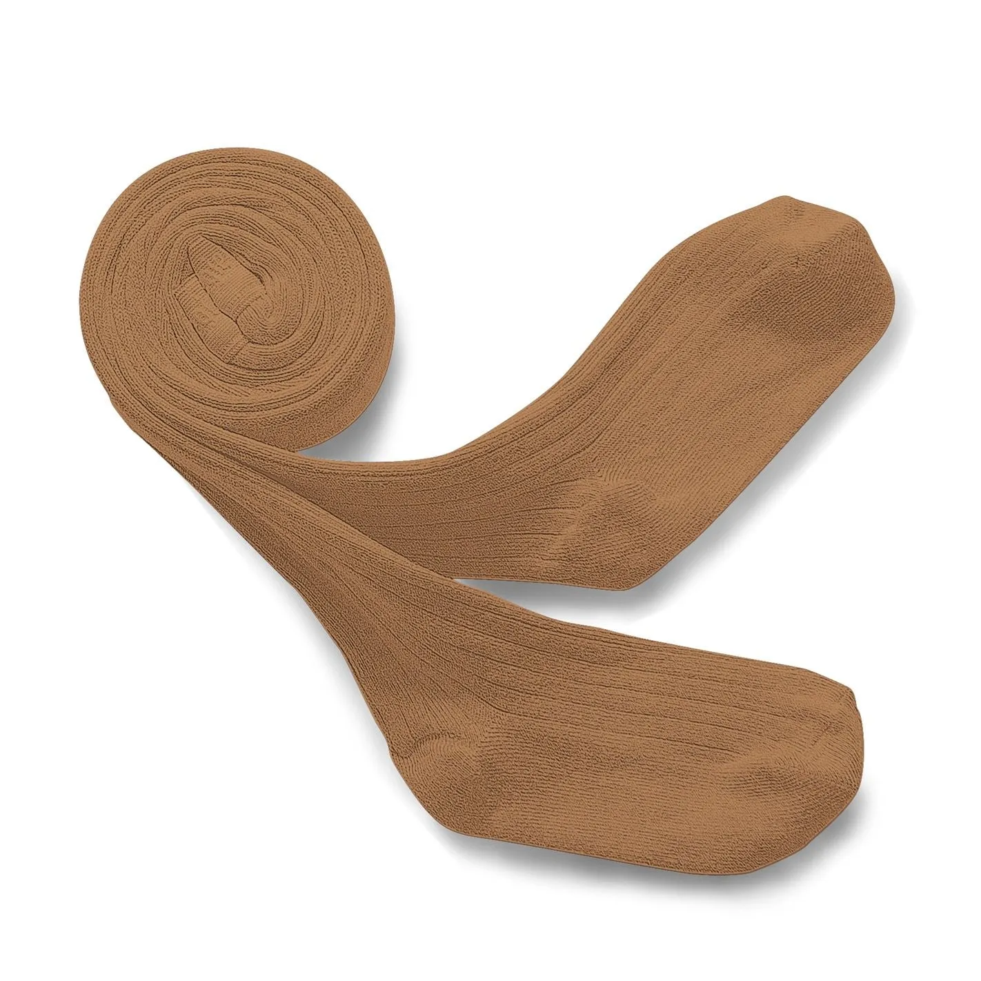 Ribbed tights Louise, Caramel